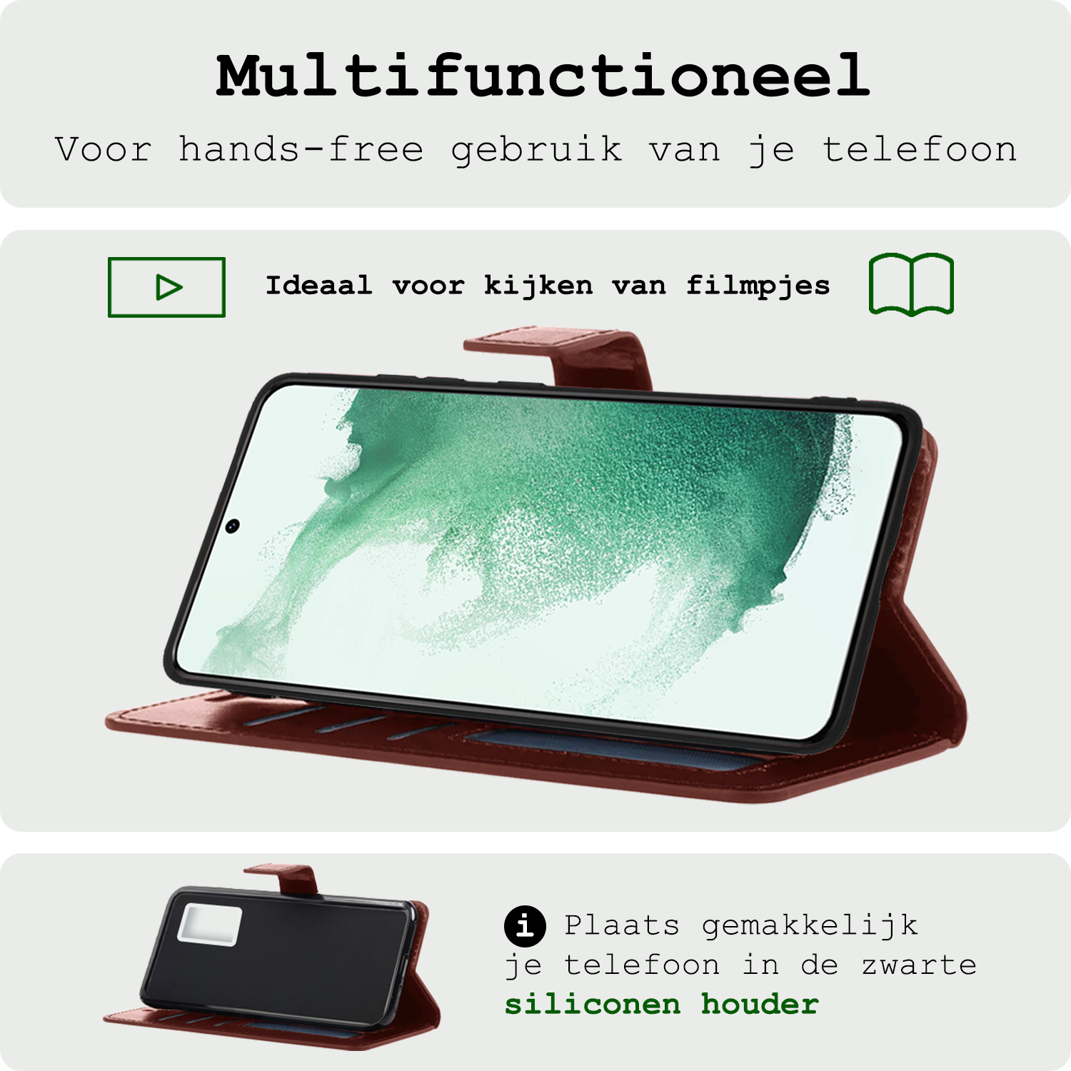 BASEY. Hoes Geschikt voor <model> Hoesje Bookcase Hoes 2-in-1 Cover - Hoesje Geschikt voor <model2> Hoes 2-in-1 Hoesje Case - <color>