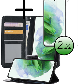 BASEY. BASEY. Samsung Galaxy S21 Ultra Hoesje Bookcase Uitneembaar Met 2x Screenprotector - Zwart