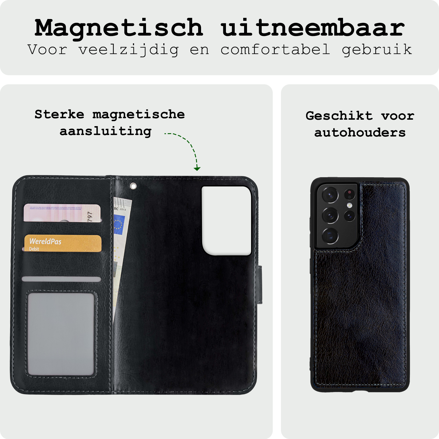 BASEY. Hoes Geschikt voor <model> Hoesje Bookcase Hoes 2-in-1 Cover Met 2x Screenprotector - Hoesje Geschikt voor <model2> Hoes 2-in-1 Hoesje Case - <color>