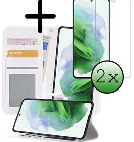 BASEY. BASEY. Samsung Galaxy S21 Ultra Hoesje Bookcase Uitneembaar Met 2x Screenprotector - Wit
