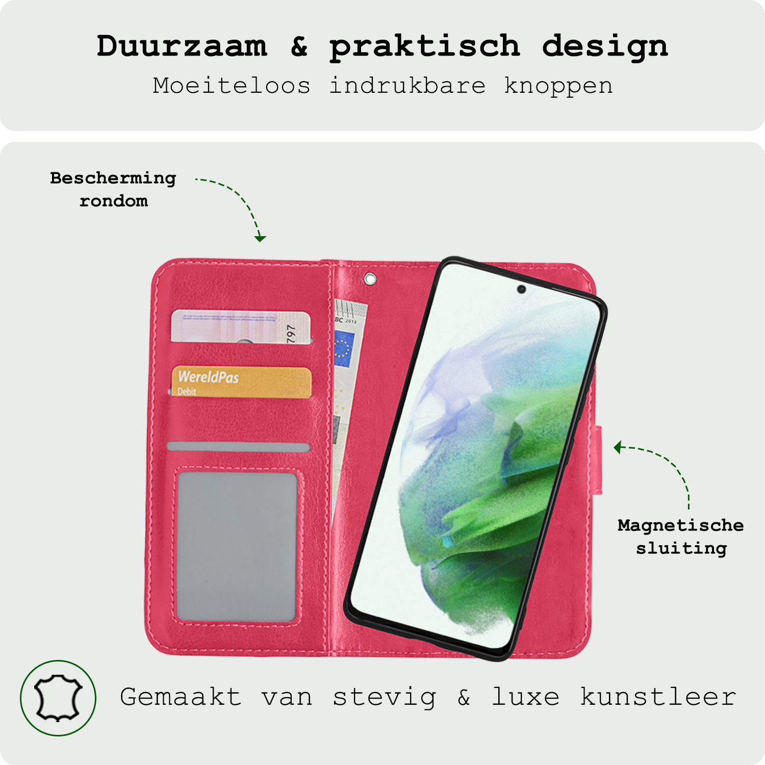 BASEY. Hoes Geschikt voor <model> Hoesje Bookcase Hoes 2-in-1 Cover Met Screenprotector - Hoesje Geschikt voor <model2> Hoes 2-in-1 Hoesje Case - <color>