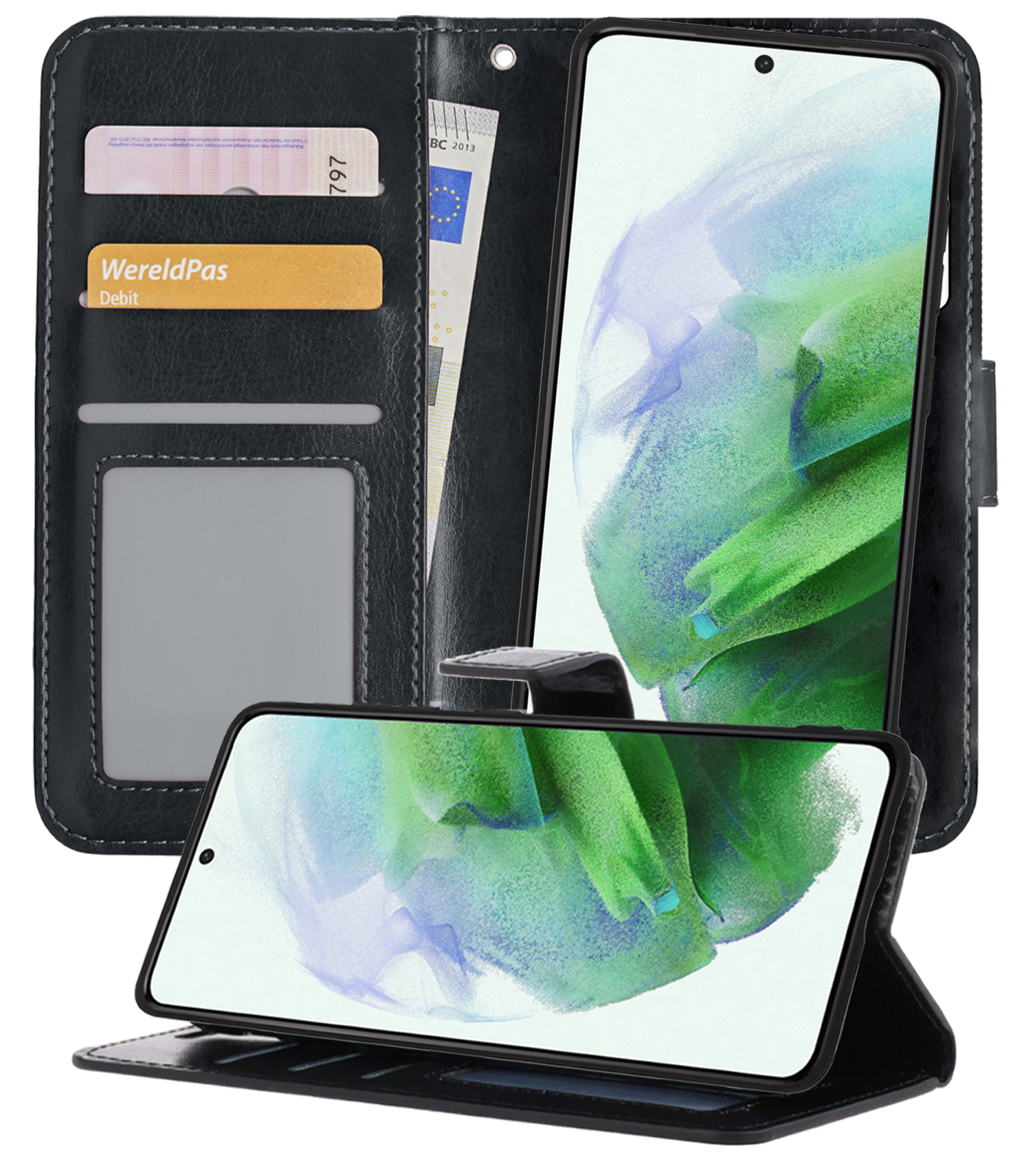 BASEY. Hoes Geschikt voor <model> Hoesje Bookcase Hoes 2-in-1 Cover - Hoesje Geschikt voor <model2> Hoes 2-in-1 Hoesje Case - <color>