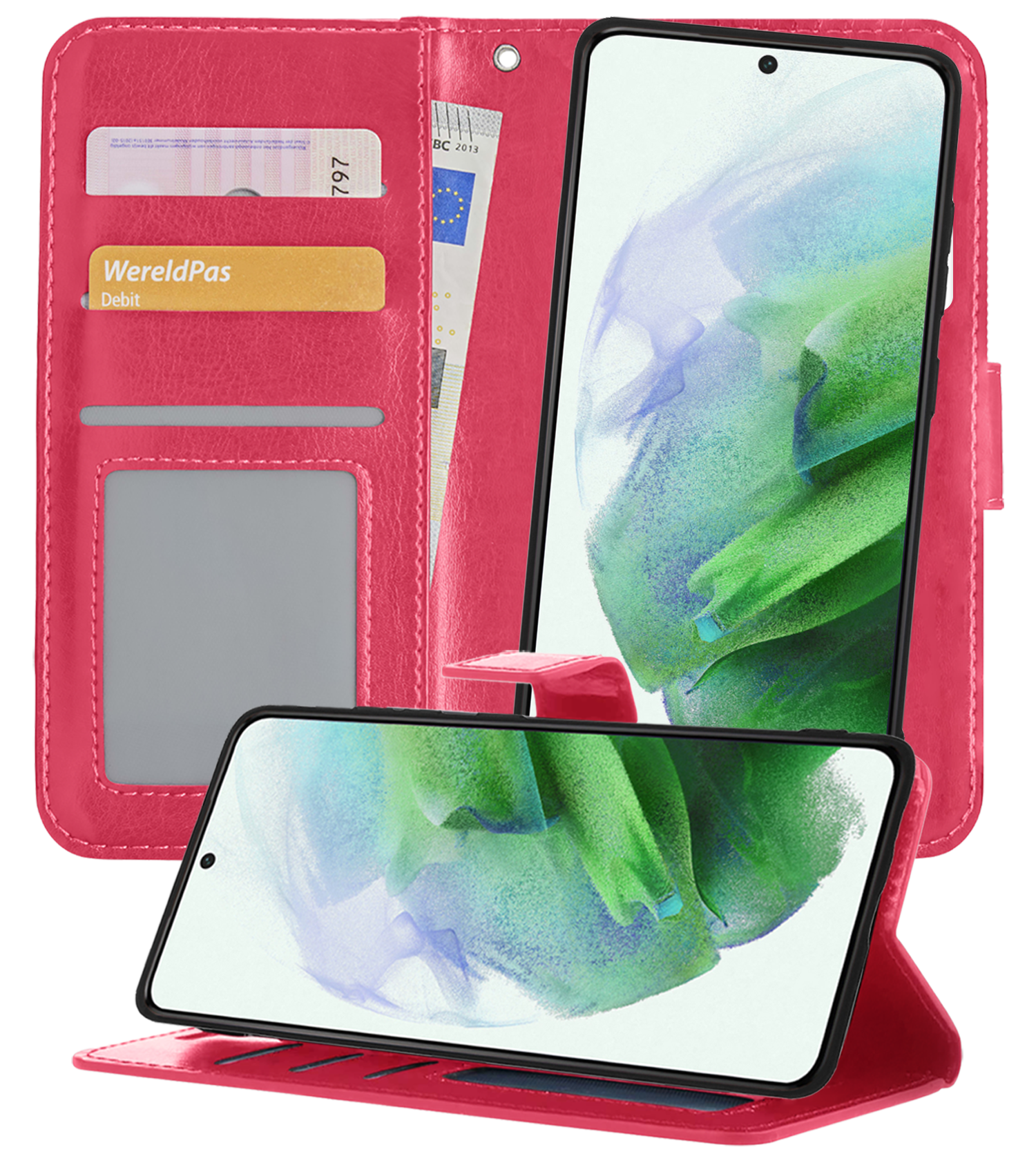 BASEY. Hoes Geschikt voor <model> Hoesje Bookcase Hoes 2-in-1 Cover - Hoesje Geschikt voor <model2> Hoes 2-in-1 Hoesje Case - <color>