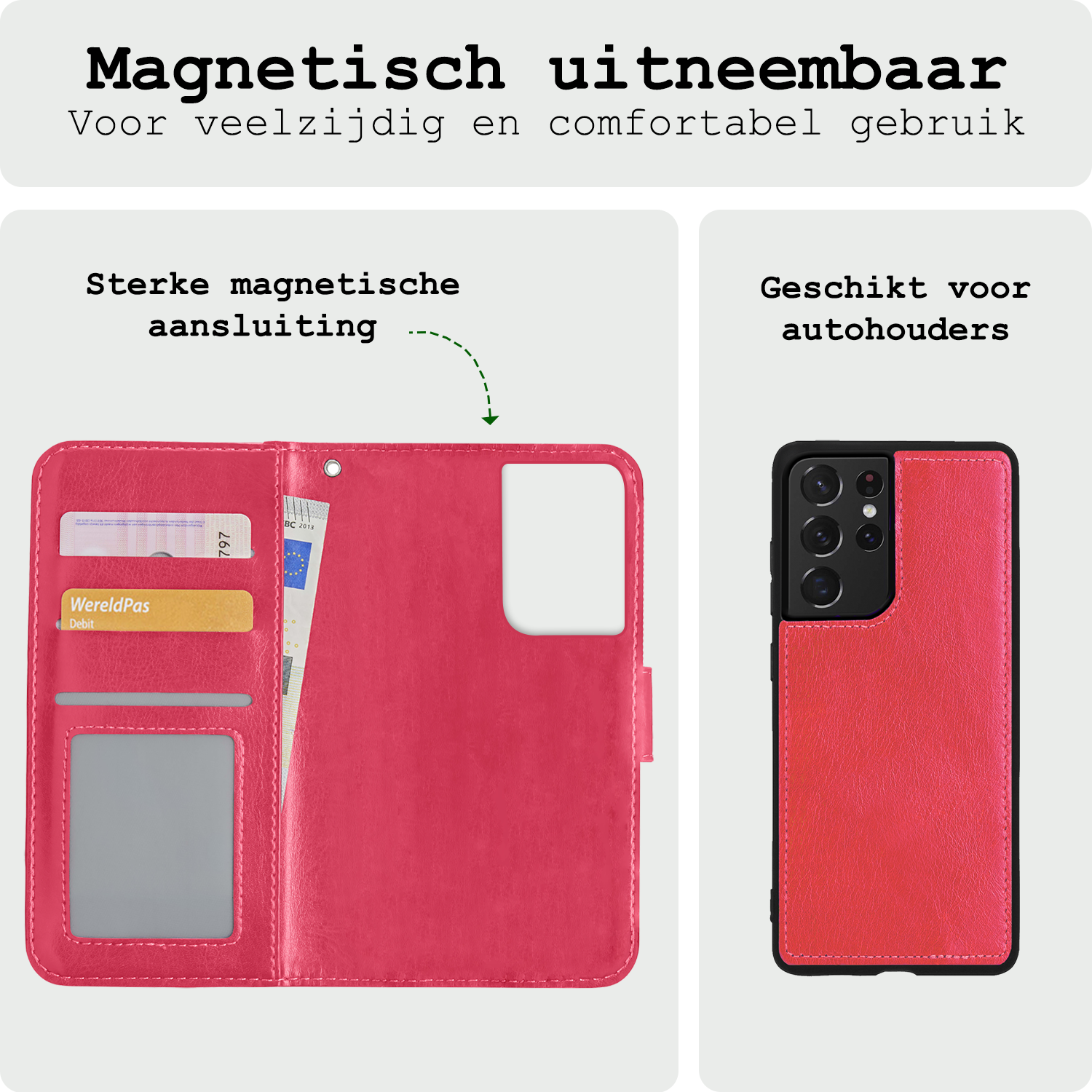 BASEY. Hoes Geschikt voor <model> Hoesje Bookcase Hoes 2-in-1 Cover - Hoesje Geschikt voor <model2> Hoes 2-in-1 Hoesje Case - <color>