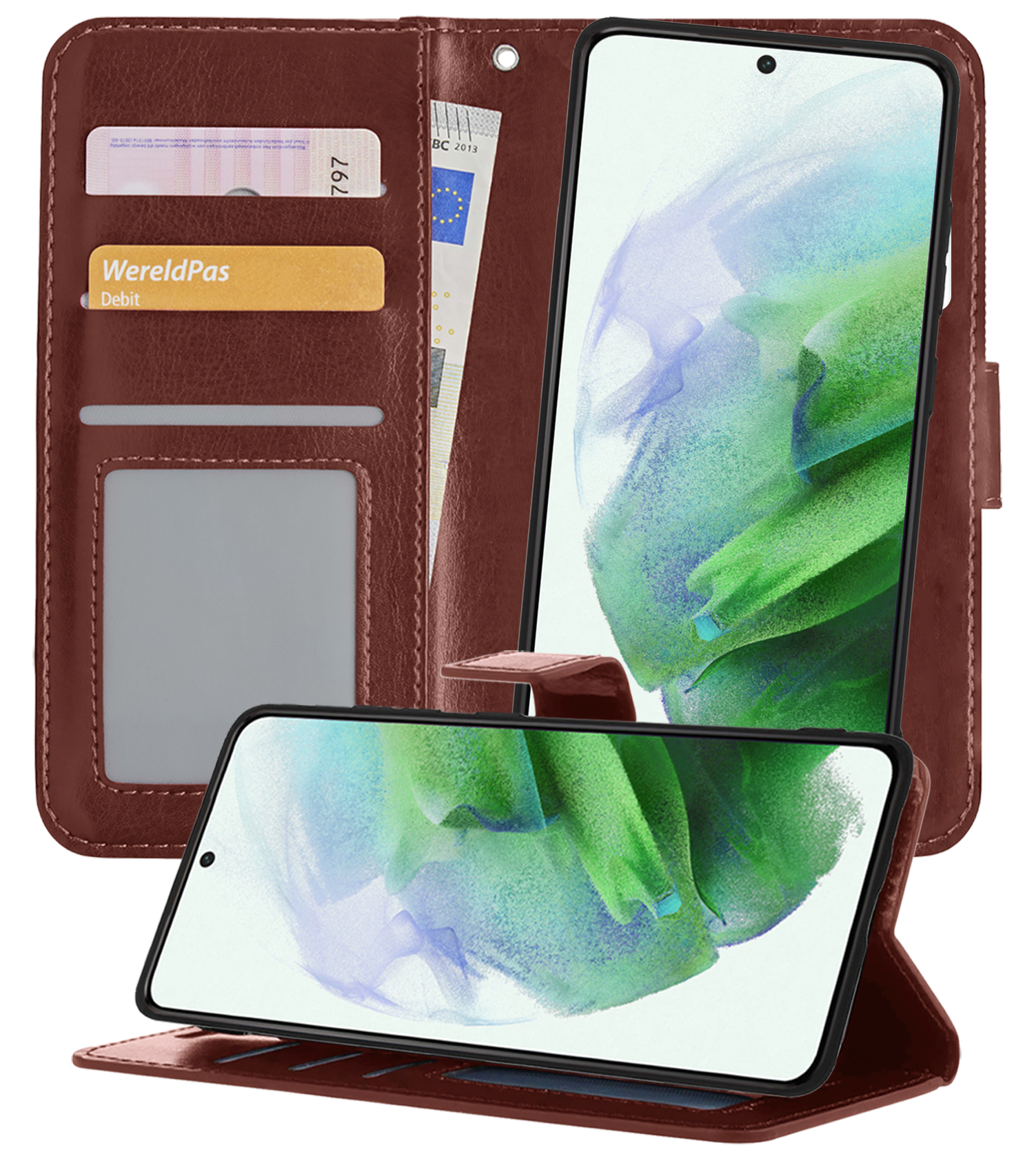 BASEY. Hoes Geschikt voor <model> Hoesje Bookcase Hoes 2-in-1 Cover - Hoesje Geschikt voor <model2> Hoes 2-in-1 Hoesje Case - <color>