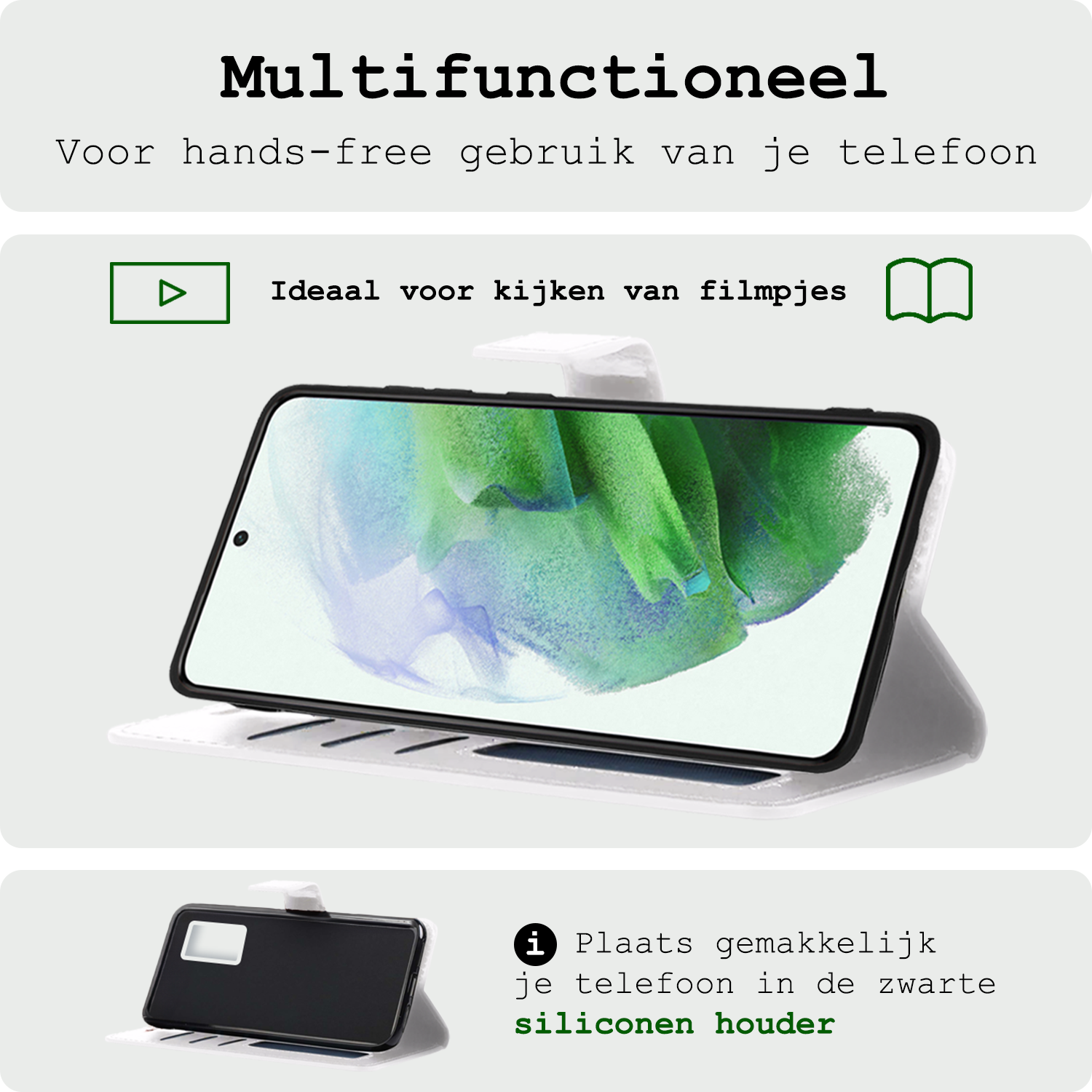 BASEY. Hoes Geschikt voor <model> Hoesje Bookcase Hoes 2-in-1 Cover Met 2x Screenprotector - Hoesje Geschikt voor <model2> Hoes 2-in-1 Hoesje Case - <color>