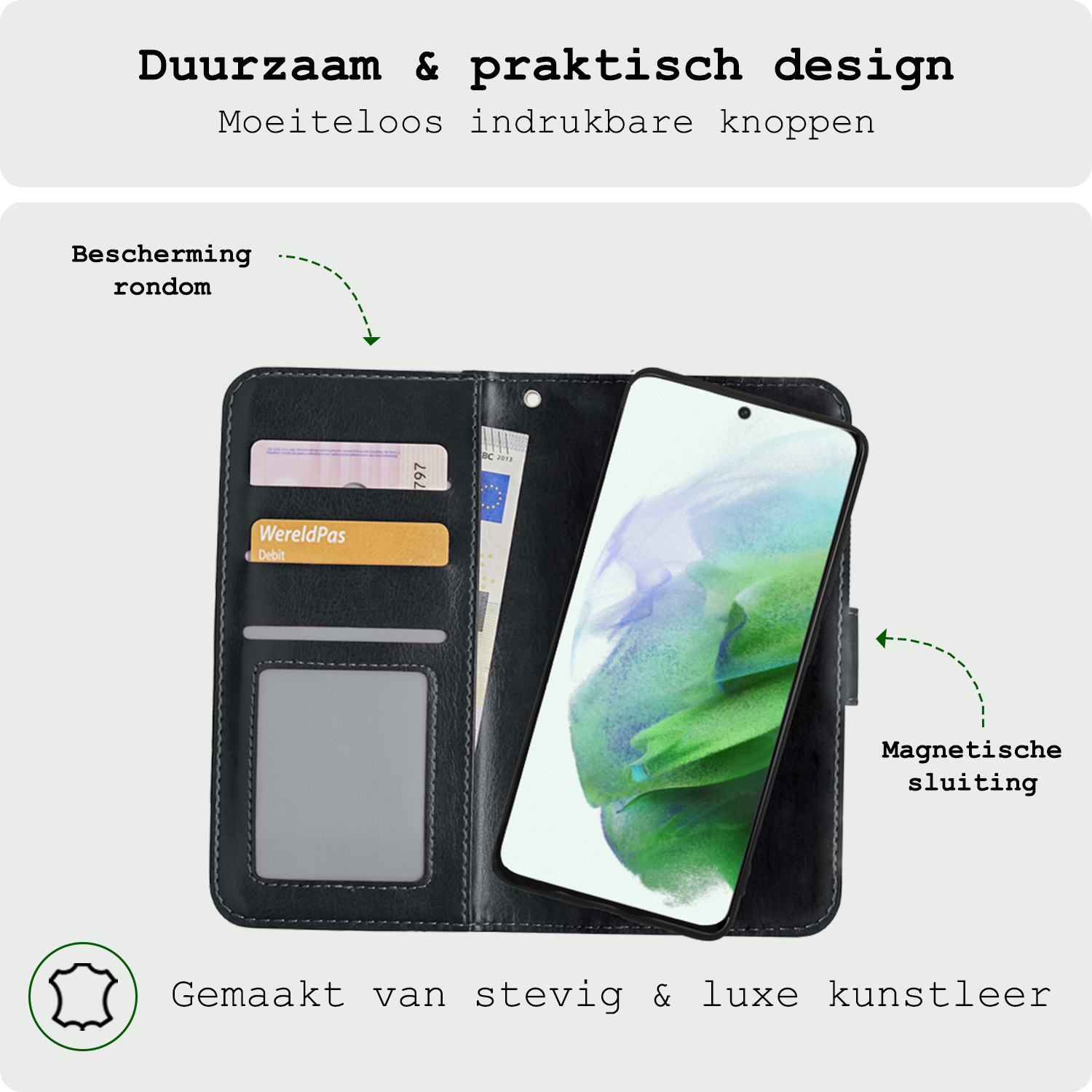 BASEY. Hoes Geschikt voor <model> Hoesje Bookcase Hoes 2-in-1 Cover - Hoesje Geschikt voor <model2> Hoes 2-in-1 Hoesje Case - <color>