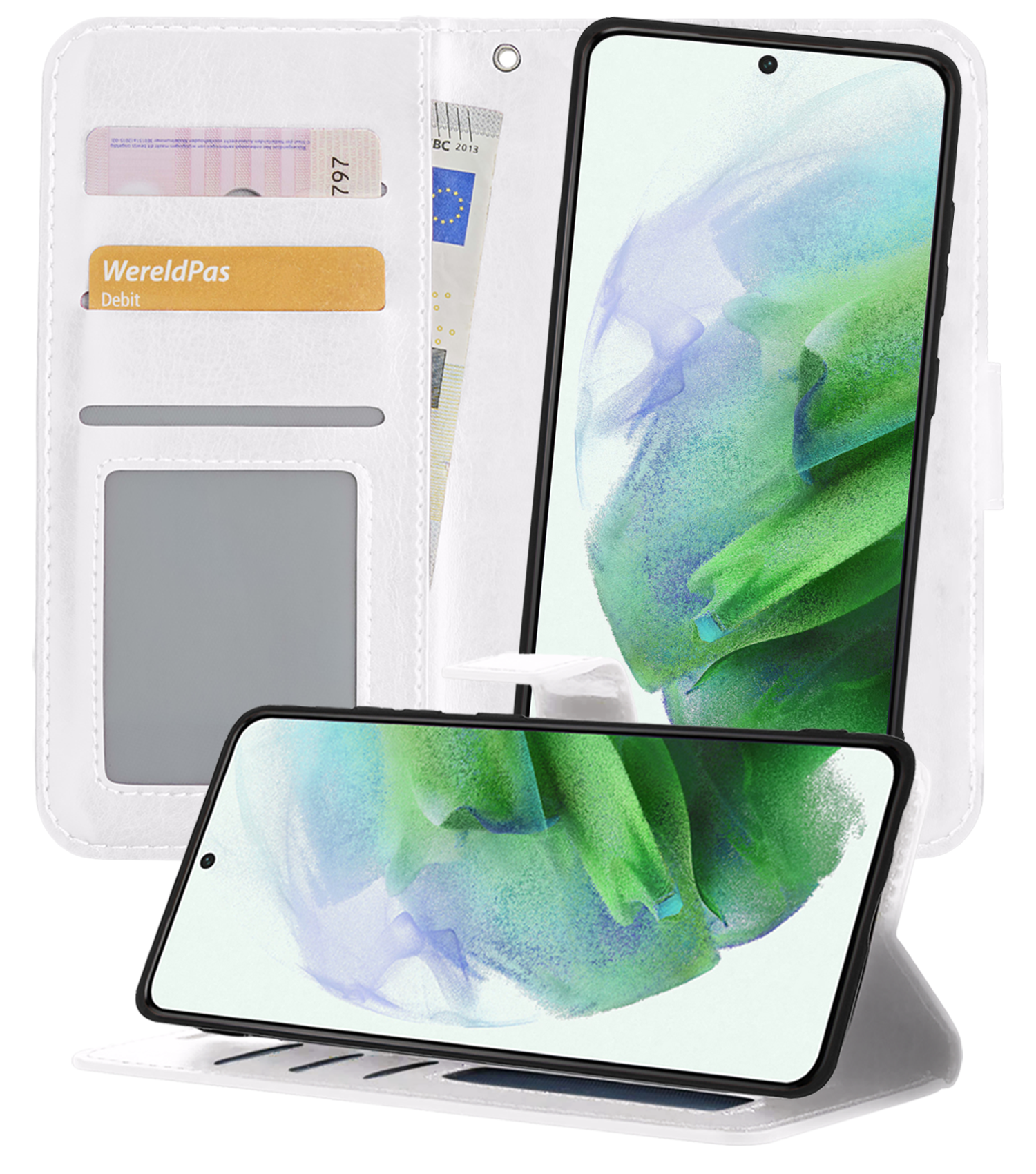 BASEY. Hoes Geschikt voor <model> Hoesje Bookcase Hoes 2-in-1 Cover - Hoesje Geschikt voor <model2> Hoes 2-in-1 Hoesje Case - <color>