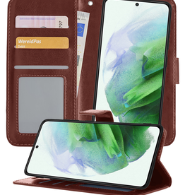 BASEY. BASEY. Samsung Galaxy S21 Plus Hoesje Bookcase Uitneembaar - Bruin