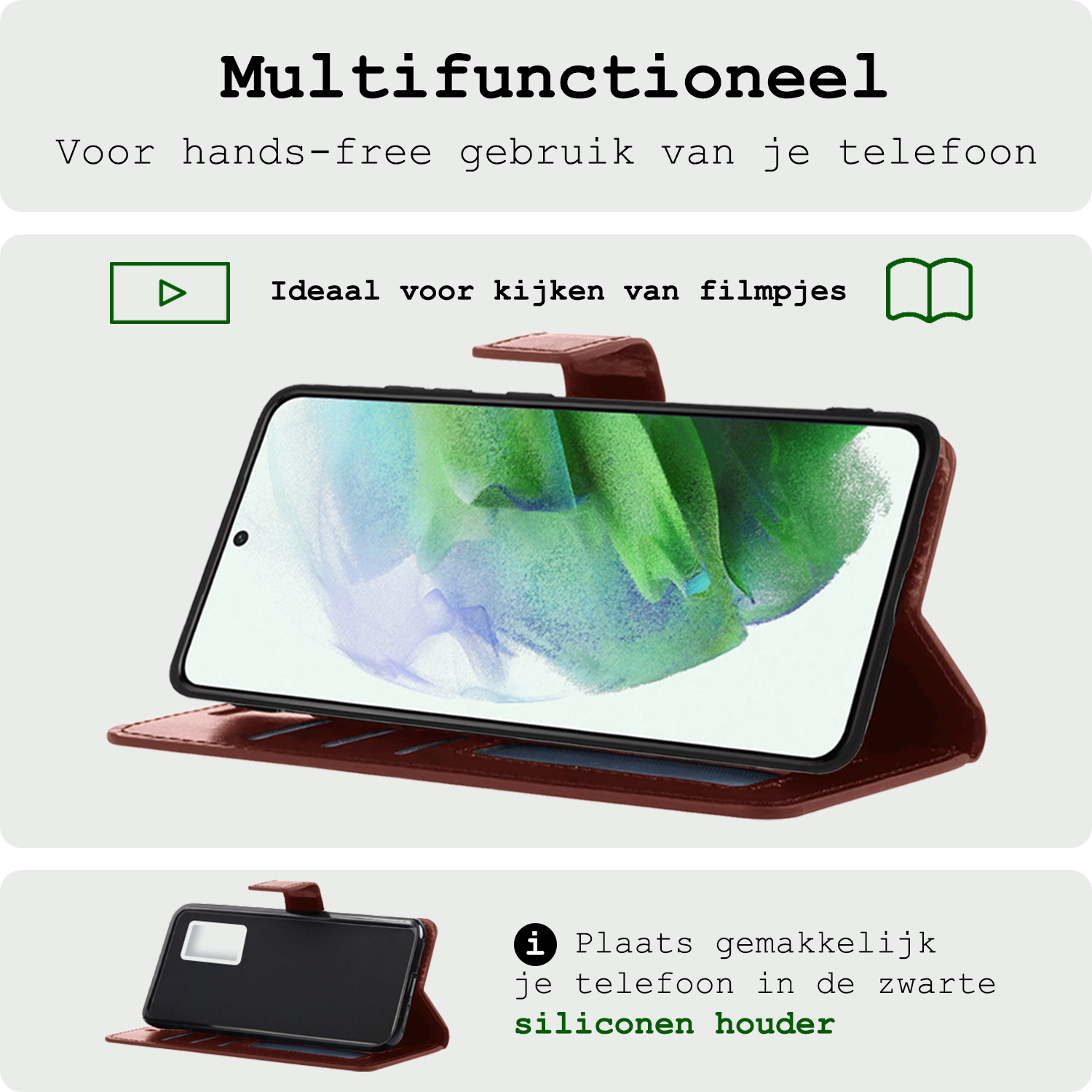 BASEY. Hoes Geschikt voor <model> Hoesje Bookcase Hoes 2-in-1 Cover Met 2x Screenprotector - Hoesje Geschikt voor <model2> Hoes 2-in-1 Hoesje Case - <color>