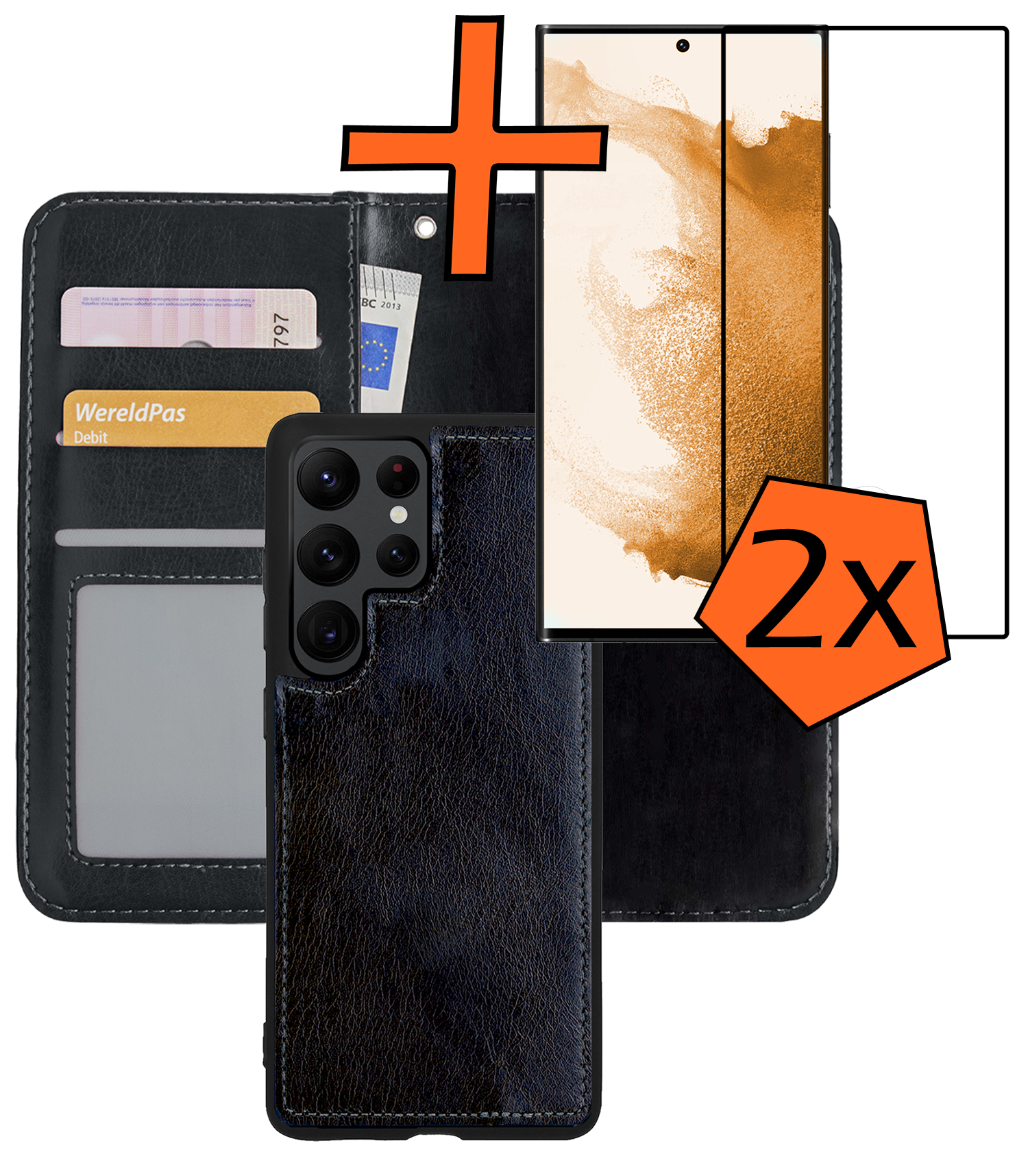 Nomfy Hoesje Geschikt voor <model> Hoesje 2-in-1 Bookcase Hoes Case Uitneembaar Met 2x Screenprotector - Hoes Geschikt voor <model2> Hoes Cover - <color>