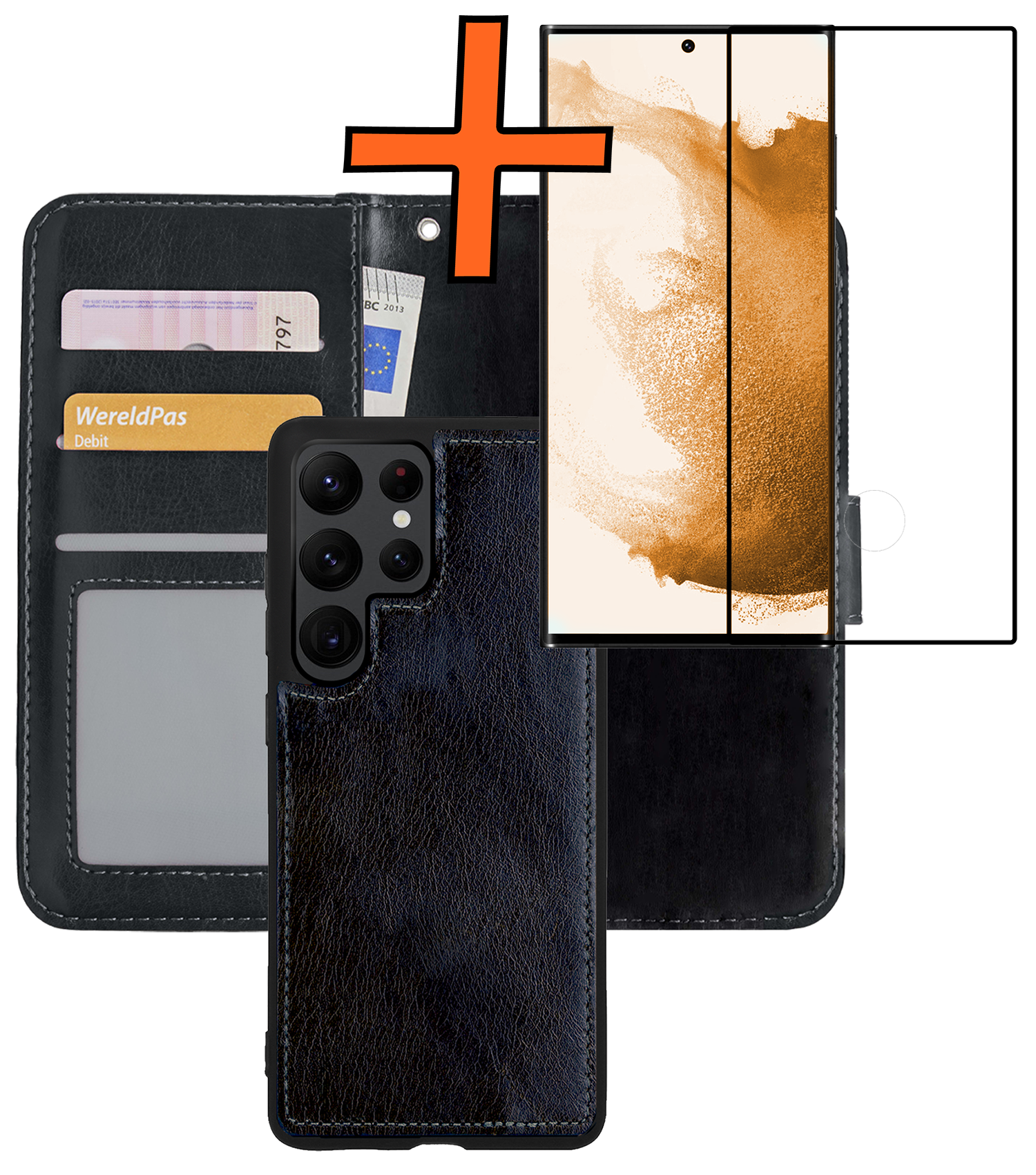 Nomfy Hoesje Geschikt voor <model> Hoesje 2-in-1 Bookcase Hoes Case Uitneembaar Met Screenprotector - Hoes Geschikt voor <model2> Hoes Cover - <color>