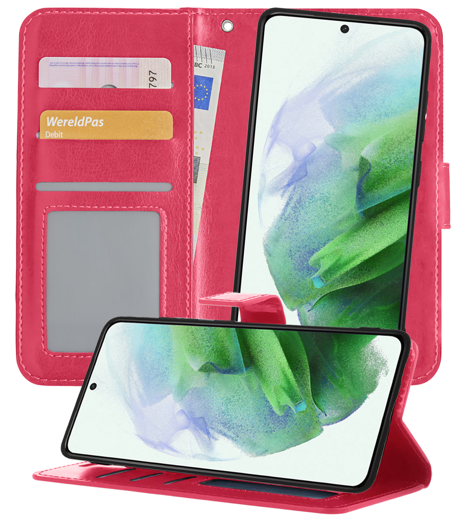 BASEY. Hoes Geschikt voor <model> Hoesje Bookcase Hoes 2-in-1 Cover - Hoesje Geschikt voor <model2> Hoes 2-in-1 Hoesje Case - <color>