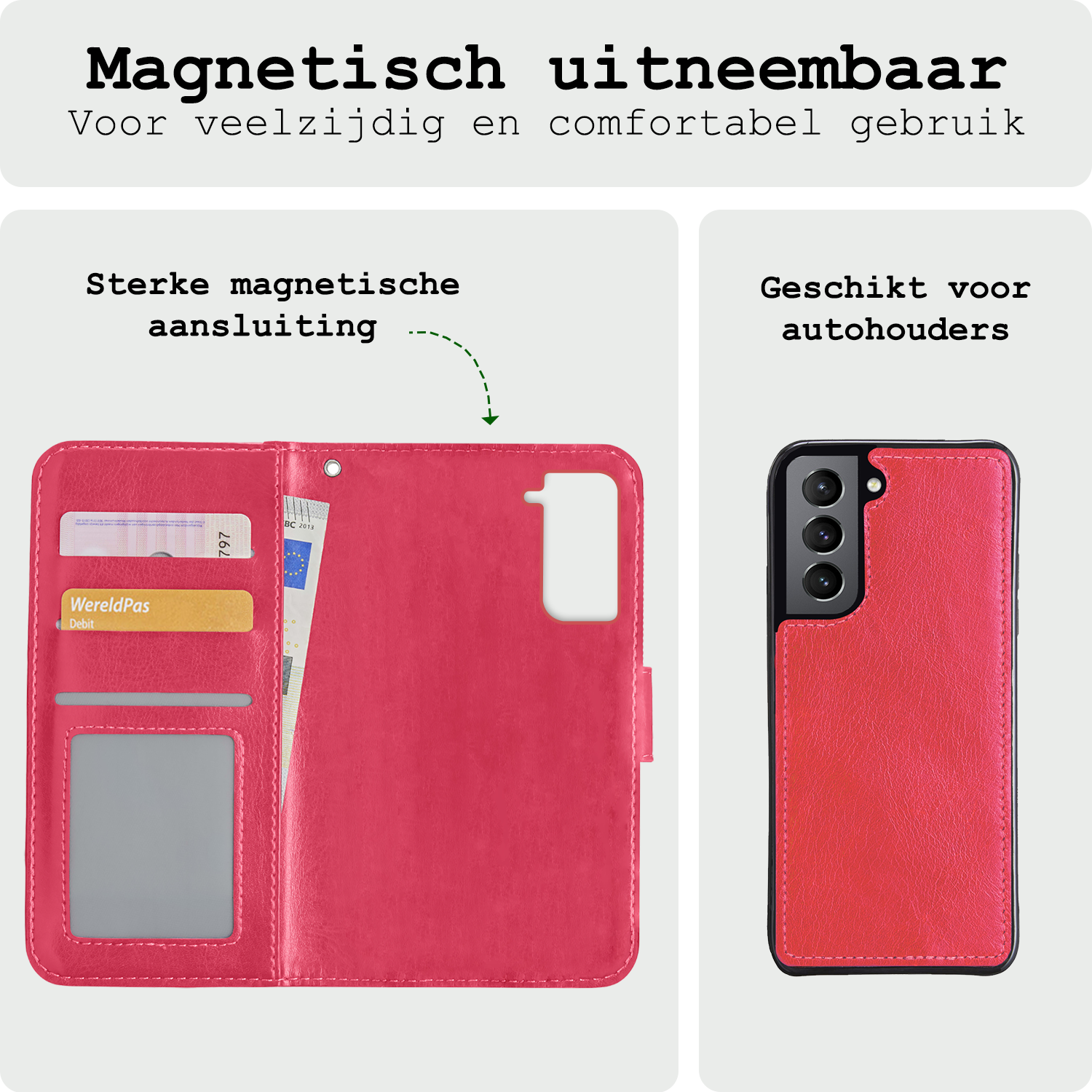 BASEY. Hoes Geschikt voor <model> Hoesje Bookcase Hoes 2-in-1 Cover - Hoesje Geschikt voor <model2> Hoes 2-in-1 Hoesje Case - <color>