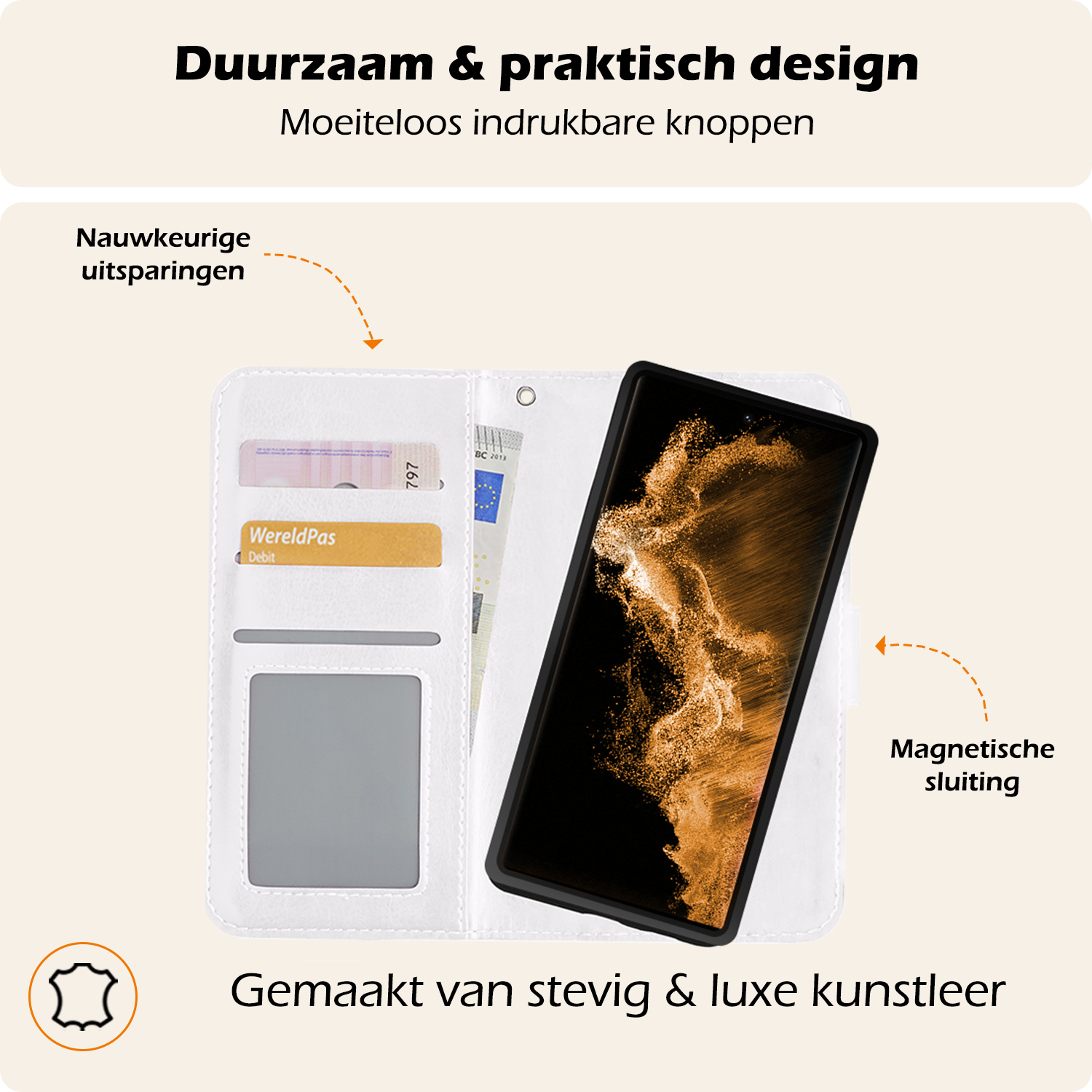 Nomfy Hoesje Geschikt voor <model> Hoesje 2-in-1 Bookcase Hoes Case Uitneembaar Met Screenprotector - Hoes Geschikt voor <model2> Hoes Cover - <color>