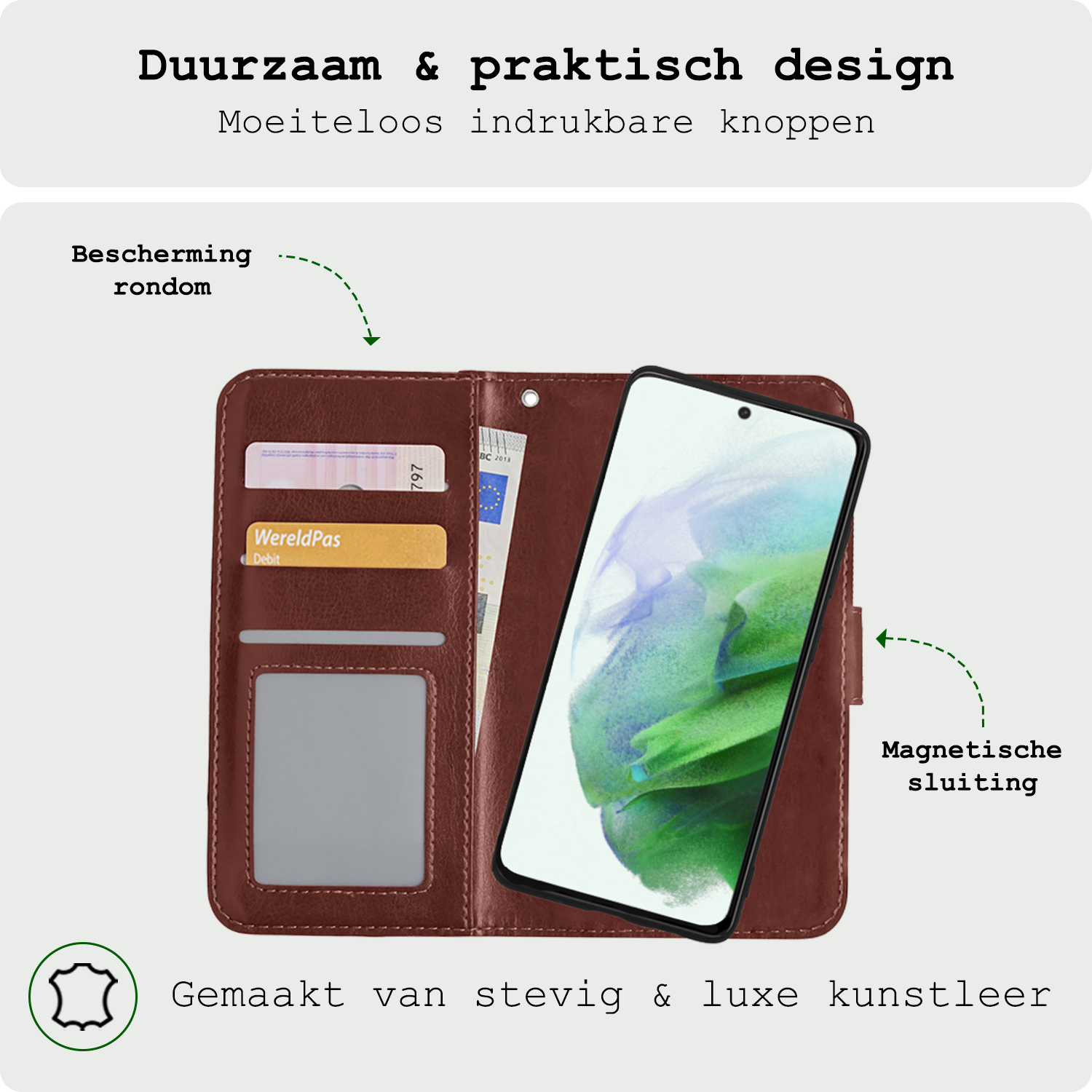 BASEY. Hoes Geschikt voor <model> Hoesje Bookcase Hoes 2-in-1 Cover - Hoesje Geschikt voor <model2> Hoes 2-in-1 Hoesje Case - <color>