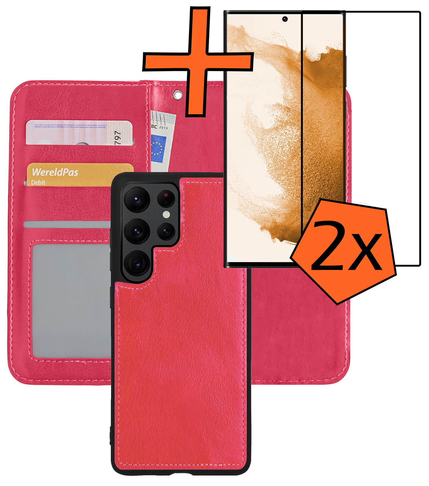 Nomfy Hoesje Geschikt voor <model> Hoesje 2-in-1 Bookcase Hoes Case Uitneembaar Met 2x Screenprotector - Hoes Geschikt voor <model2> Hoes Cover - <color>