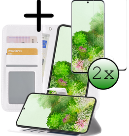 BASEY. BASEY. Samsung Galaxy S20 Ultra Hoesje Bookcase Uitneembaar Met 2x Screenprotector - Wit