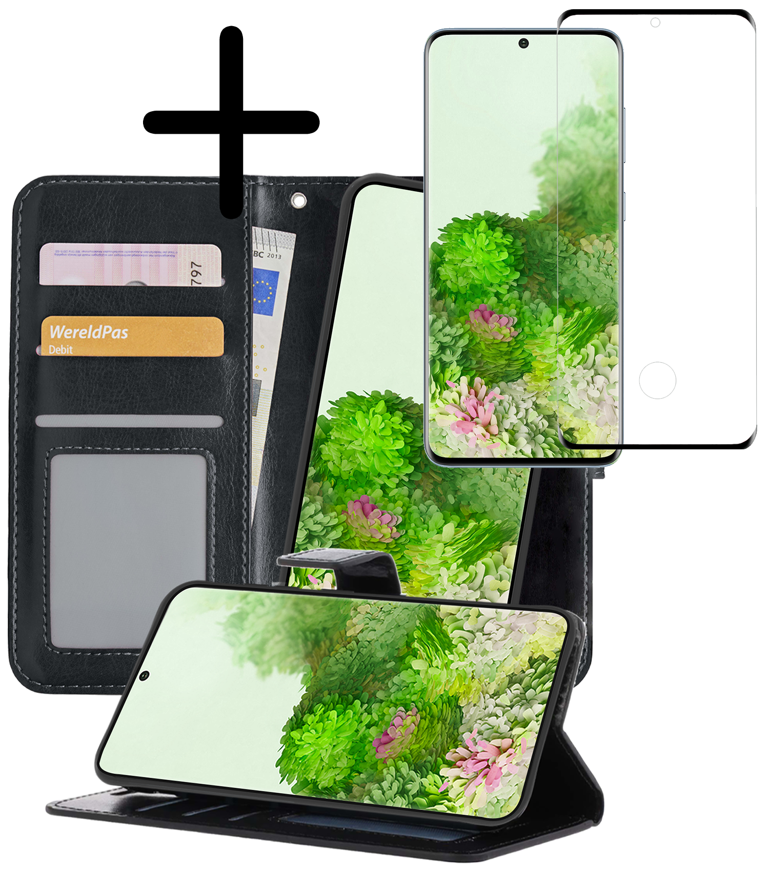 BASEY. Hoes Geschikt voor <model> Hoesje Bookcase Hoes 2-in-1 Cover Met Screenprotector - Hoesje Geschikt voor <model2> Hoes 2-in-1 Hoesje Case - <color>