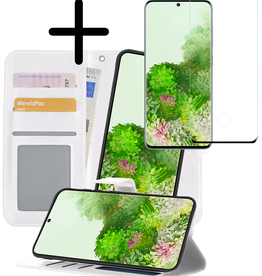 BASEY. BASEY. Samsung Galaxy S20 Ultra Hoesje Bookcase Uitneembaar Met Screenprotector - Wit