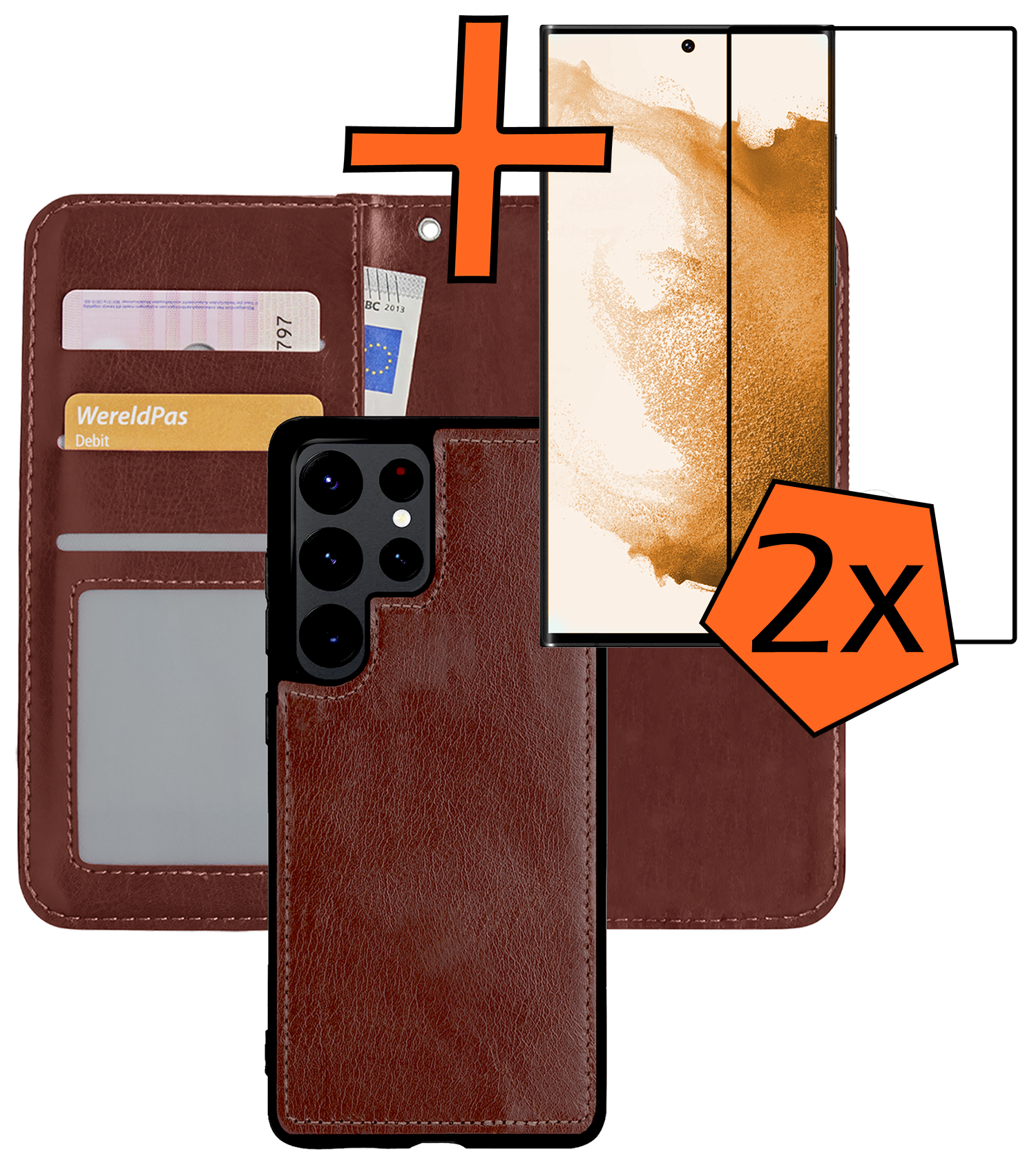 Nomfy Hoesje Geschikt voor <model> Hoesje 2-in-1 Bookcase Hoes Case Uitneembaar Met 2x Screenprotector - Hoes Geschikt voor <model2> Hoes Cover - <color>