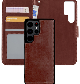 Nomfy Nomfy Samsung Galaxy S22 Ultra Hoesje Bookcase Uitneembaar - Bruin