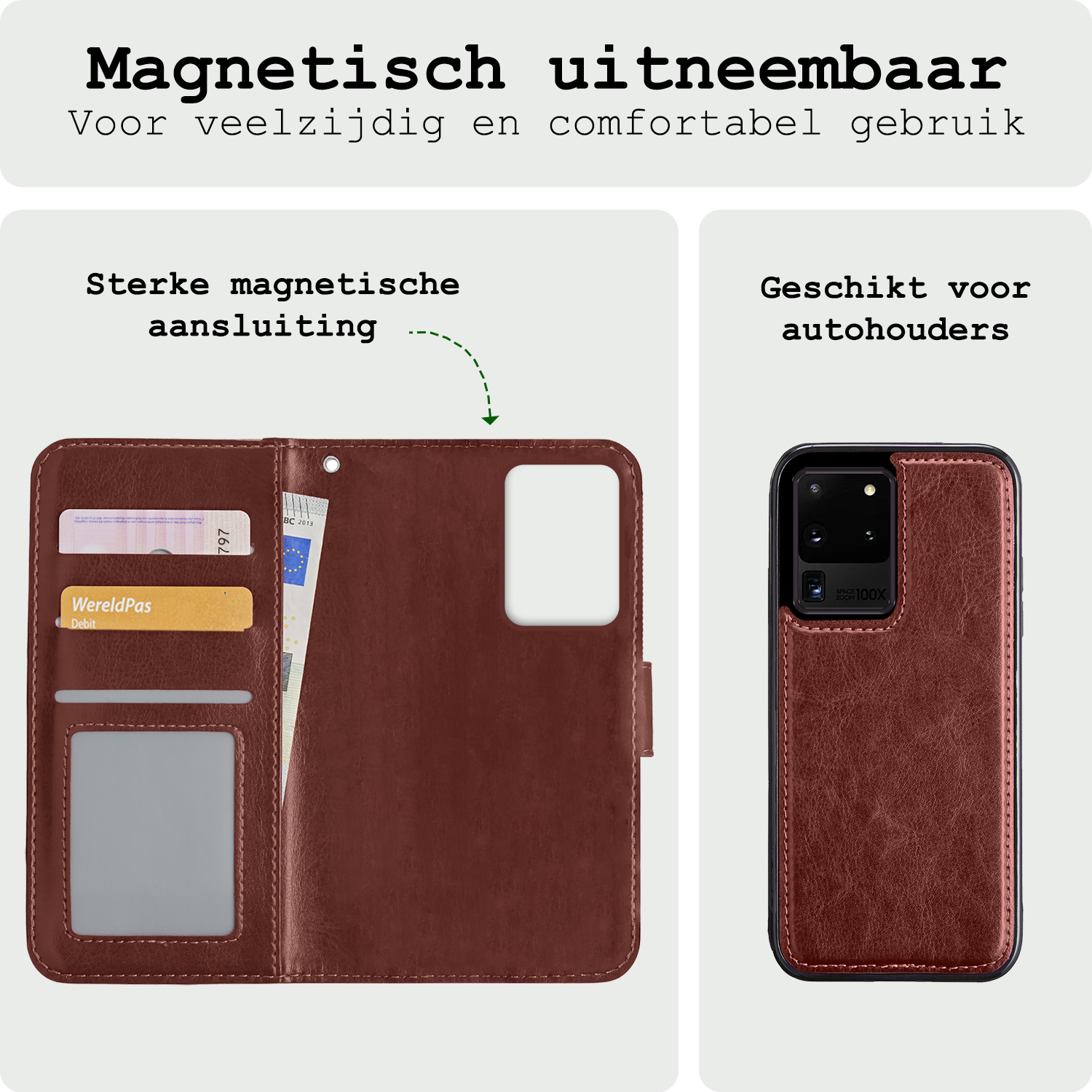 BASEY. Hoes Geschikt voor <model> Hoesje Bookcase Hoes 2-in-1 Cover - Hoesje Geschikt voor <model2> Hoes 2-in-1 Hoesje Case - <color>