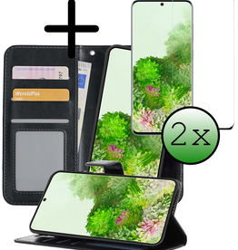 BASEY. BASEY. Samsung Galaxy S20 Plus Hoesje Bookcase Uitneembaar Met 2x Screenprotector - Zwart