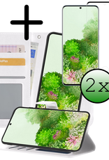 BASEY. Hoes Geschikt voor <model> Hoesje Bookcase Hoes 2-in-1 Cover Met 2x Screenprotector - Hoesje Geschikt voor <model2> Hoes 2-in-1 Hoesje Case - <color>