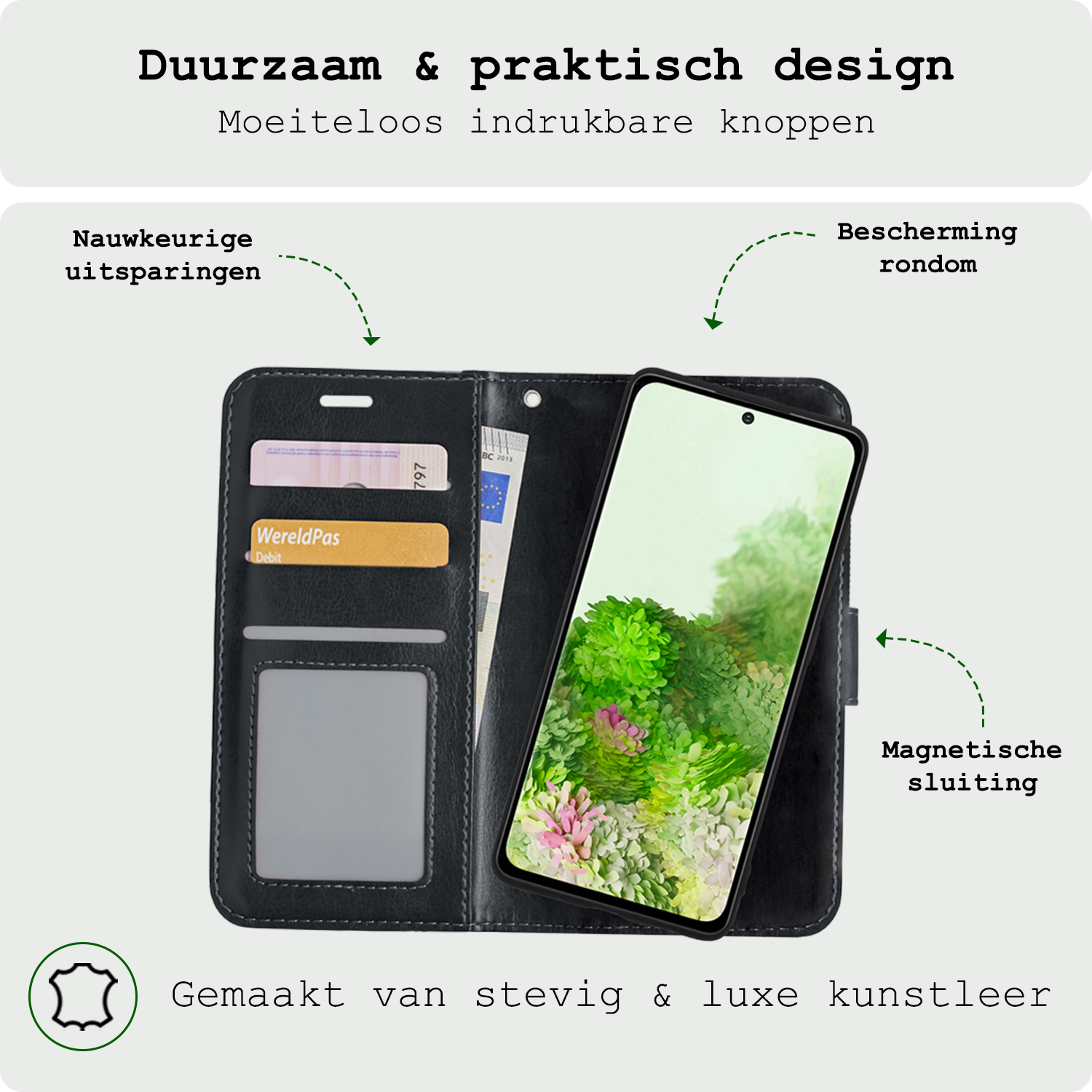 BASEY. Hoes Geschikt voor <model> Hoesje Bookcase Hoes 2-in-1 Cover Met Screenprotector - Hoesje Geschikt voor <model2> Hoes 2-in-1 Hoesje Case - <color>