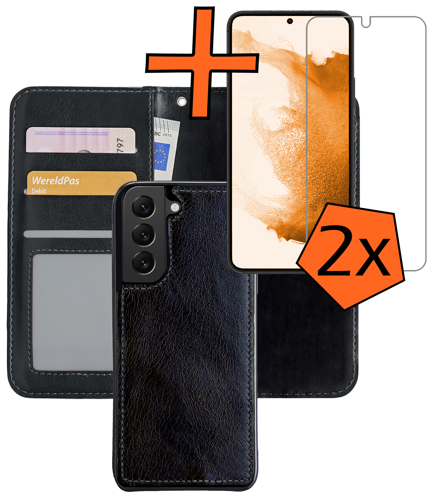 Nomfy Hoesje Geschikt voor <model> Hoesje 2-in-1 Bookcase Hoes Case Uitneembaar Met 2x Screenprotector - Hoes Geschikt voor <model2> Hoes Cover - <color>