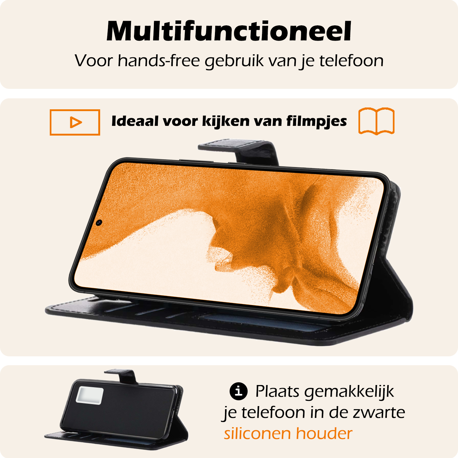 Nomfy Hoesje Geschikt voor <model> Hoesje 2-in-1 Bookcase Hoes Case Uitneembaar Met 2x Screenprotector - Hoes Geschikt voor <model2> Hoes Cover - <color>