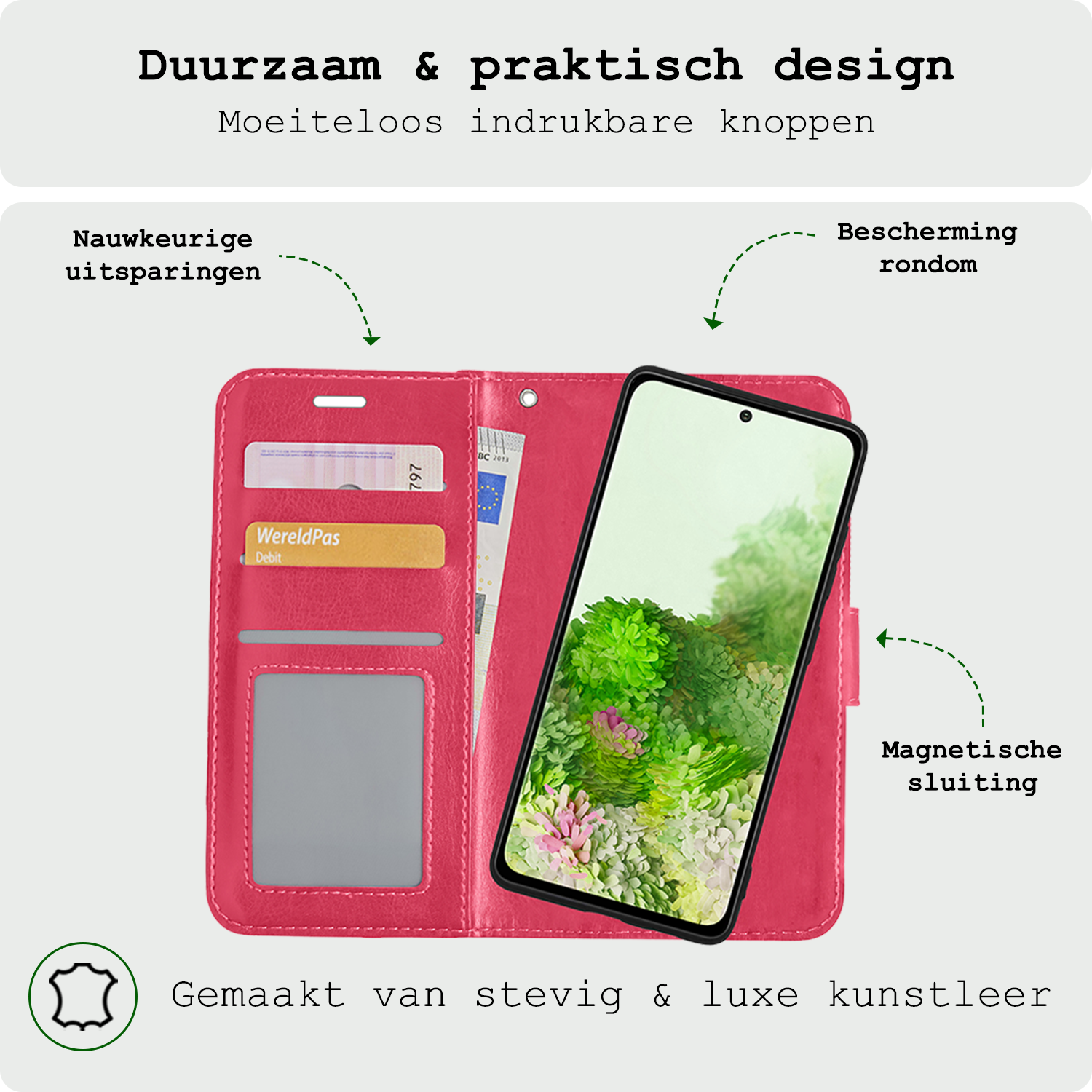 BASEY. Hoes Geschikt voor <model> Hoesje Bookcase Hoes 2-in-1 Cover Met Screenprotector - Hoesje Geschikt voor <model2> Hoes 2-in-1 Hoesje Case - <color>