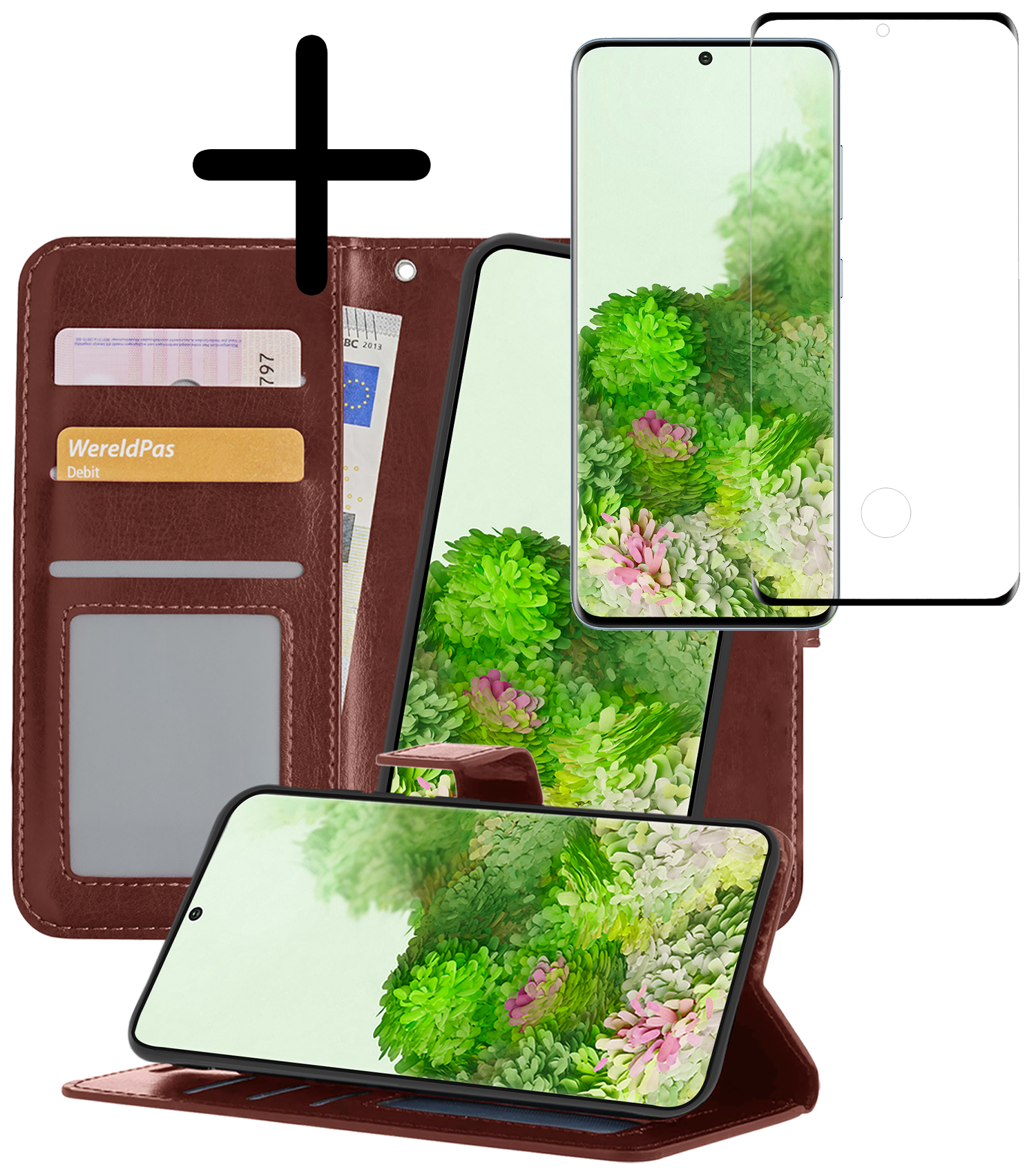 BASEY. Hoes Geschikt voor <model> Hoesje Bookcase Hoes 2-in-1 Cover Met Screenprotector - Hoesje Geschikt voor <model2> Hoes 2-in-1 Hoesje Case - <color>