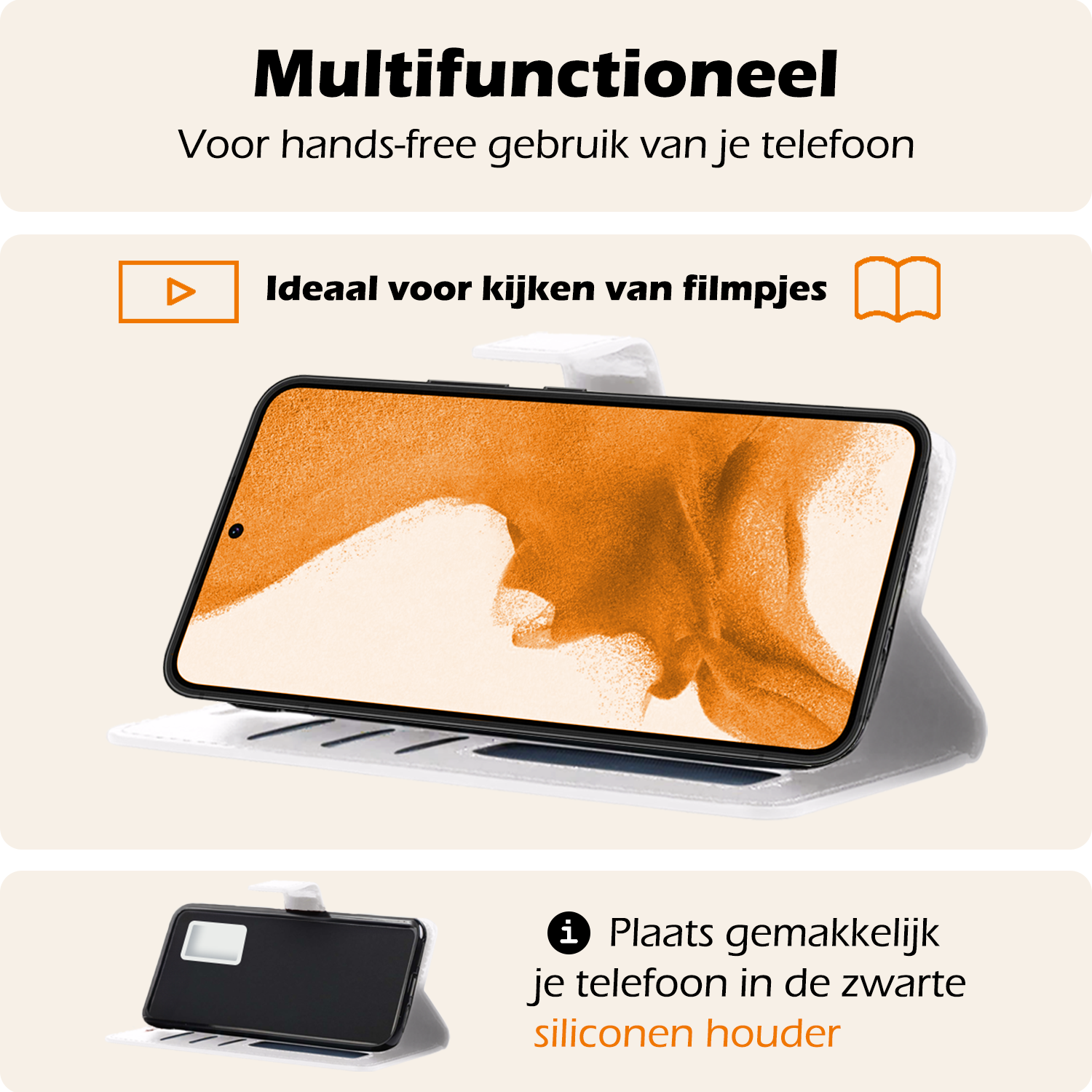 Nomfy Hoesje Geschikt voor <model> Hoesje 2-in-1 Bookcase Hoes Case Uitneembaar - Hoes Geschikt voor <model2> Hoes Cover - <color>