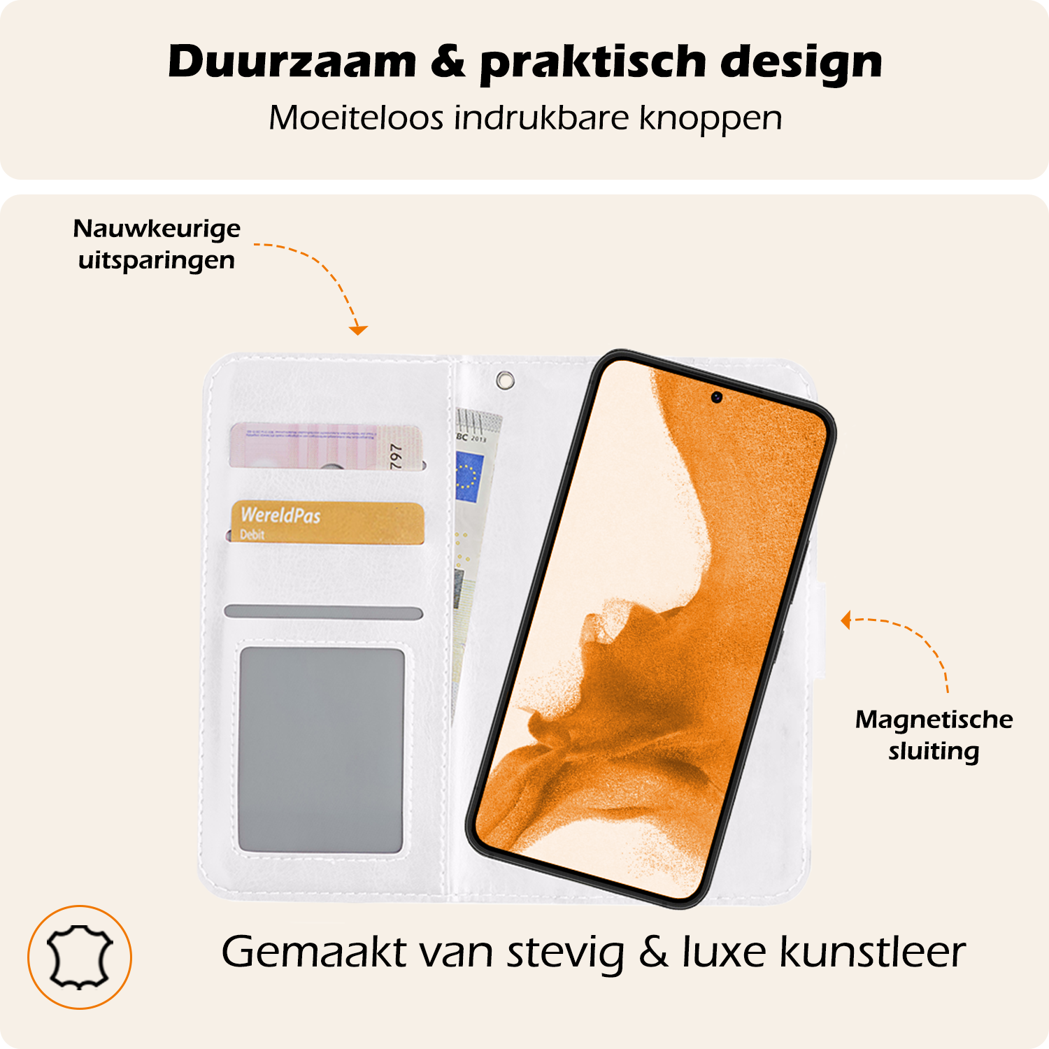 Nomfy Hoesje Geschikt voor <model> Hoesje 2-in-1 Bookcase Hoes Case Uitneembaar - Hoes Geschikt voor <model2> Hoes Cover - <color>