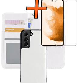 Nomfy Nomfy Samsung Galaxy S22 Plus Hoesje Bookcase Uitneembaar Met Screenprotector - Wit