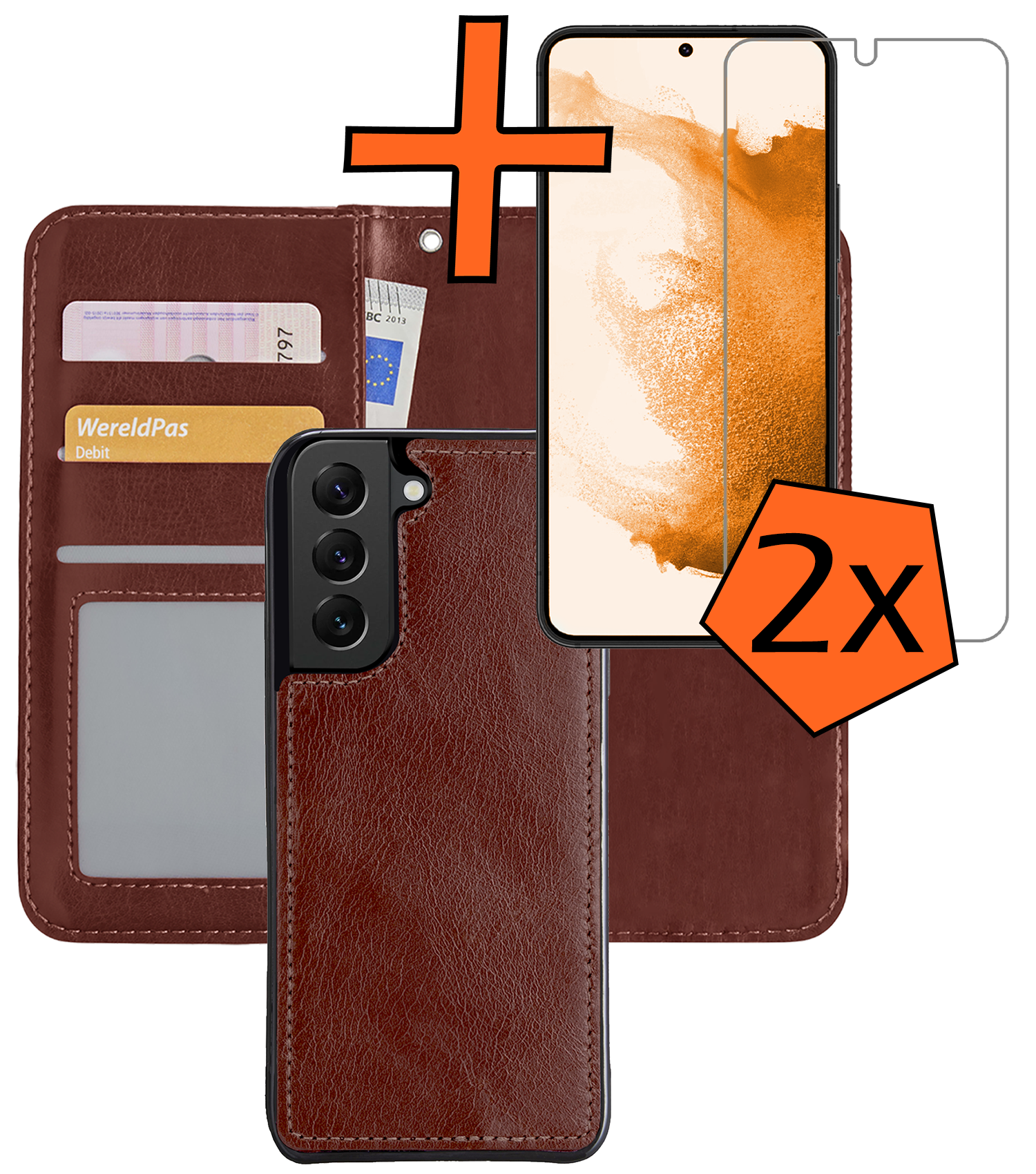 Nomfy Hoesje Geschikt voor <model> Hoesje 2-in-1 Bookcase Hoes Case Uitneembaar Met 2x Screenprotector - Hoes Geschikt voor <model2> Hoes Cover - <color>