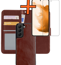 Nomfy Nomfy Samsung Galaxy S22 Plus Hoesje Bookcase Uitneembaar Met Screenprotector - Bruin