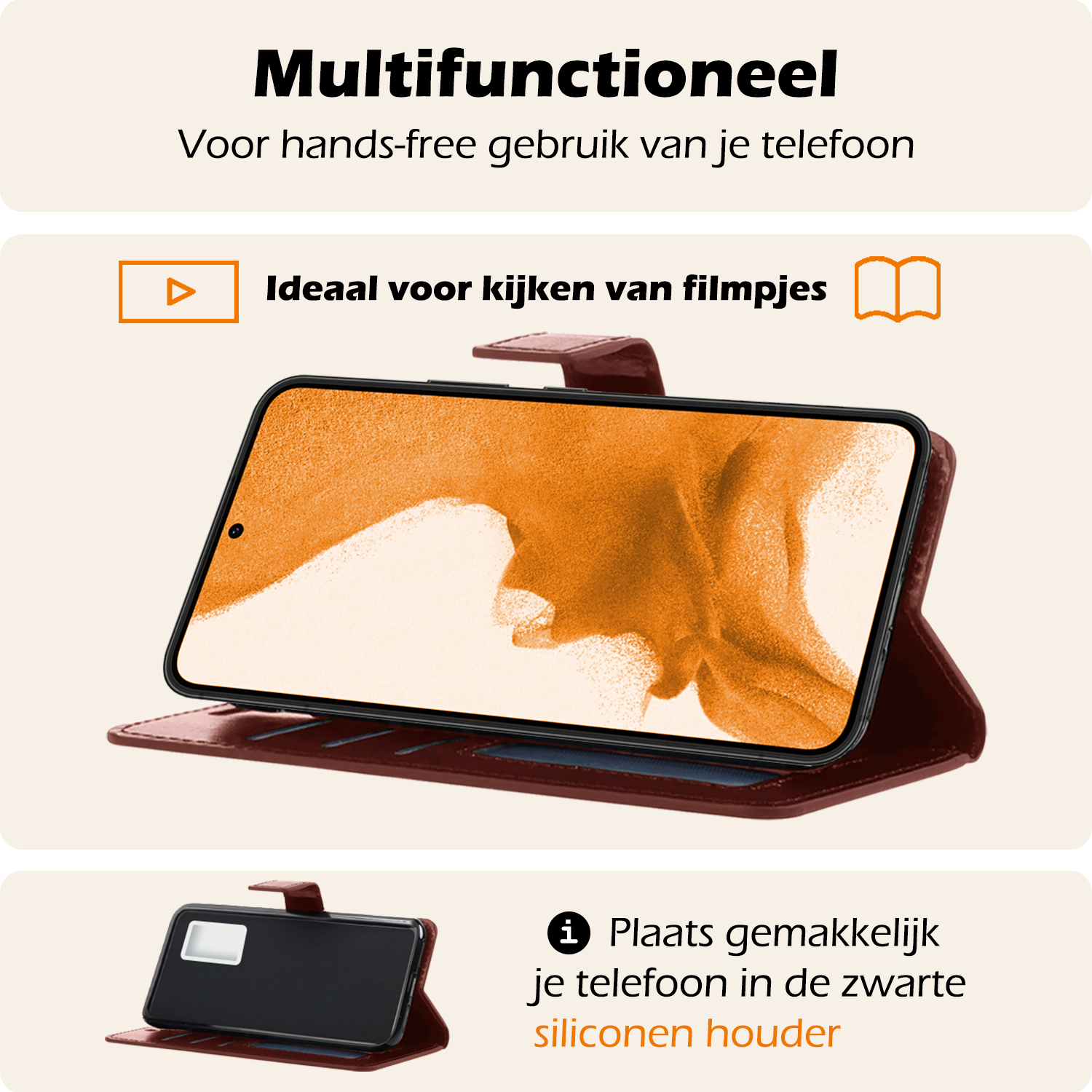 Nomfy Hoesje Geschikt voor <model> Hoesje 2-in-1 Bookcase Hoes Case Uitneembaar Met 2x Screenprotector - Hoes Geschikt voor <model2> Hoes Cover - <color>