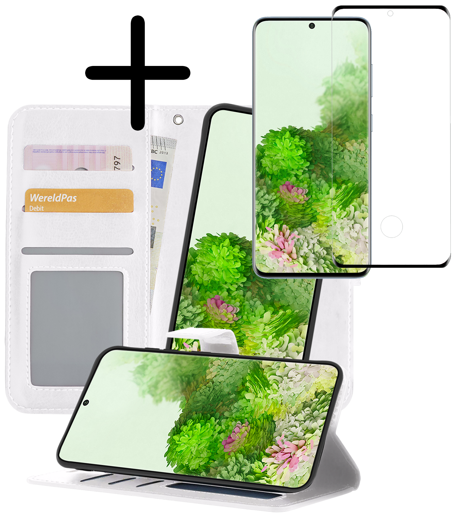 BASEY. Hoes Geschikt voor <model> Hoesje Bookcase Hoes 2-in-1 Cover Met Screenprotector - Hoesje Geschikt voor <model2> Hoes 2-in-1 Hoesje Case - <color>