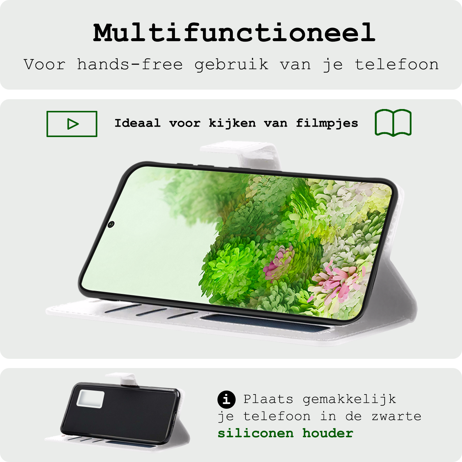 BASEY. Hoes Geschikt voor <model> Hoesje Bookcase Hoes 2-in-1 Cover Met Screenprotector - Hoesje Geschikt voor <model2> Hoes 2-in-1 Hoesje Case - <color>