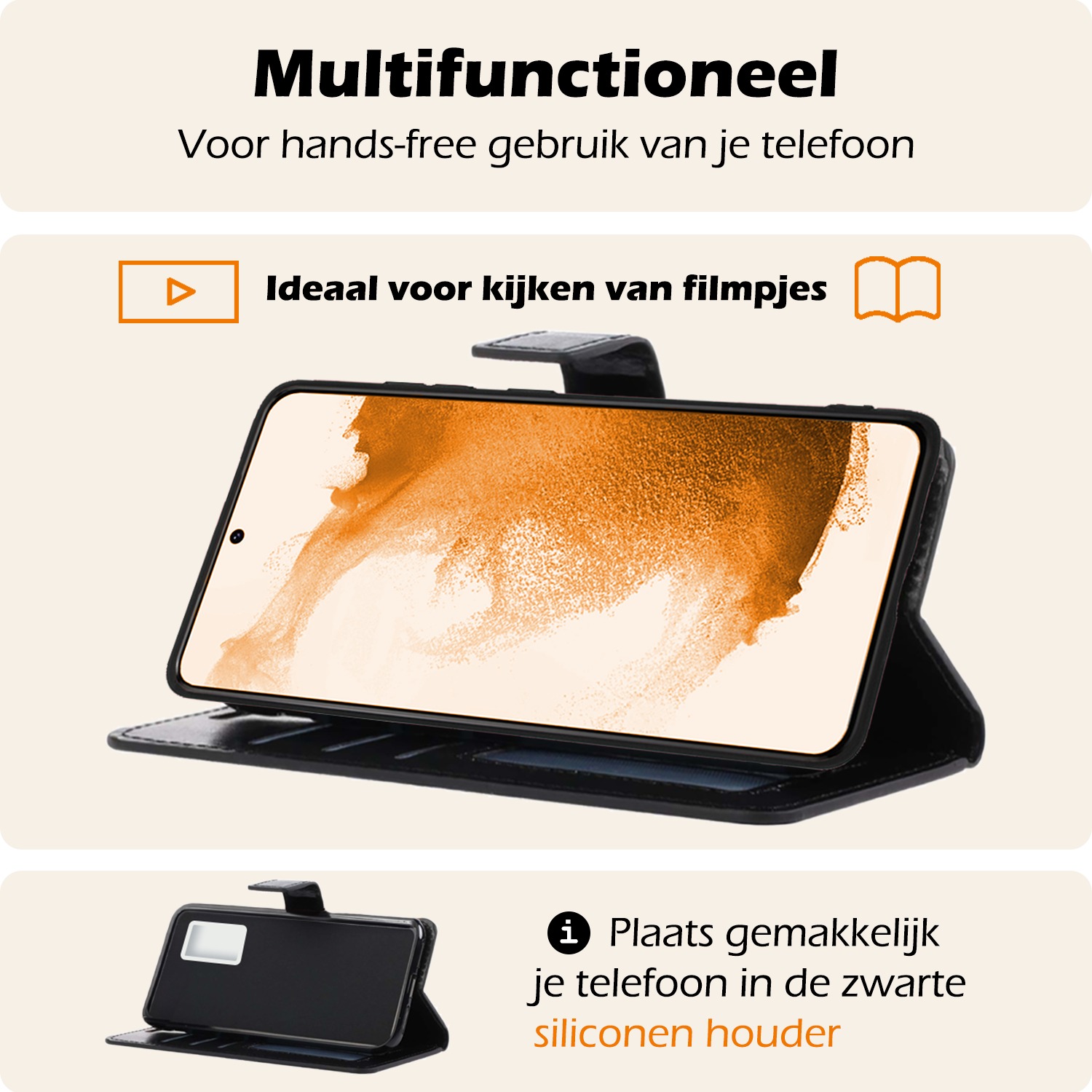 Nomfy Hoesje Geschikt voor <model> Hoesje 2-in-1 Bookcase Hoes Case Uitneembaar - Hoes Geschikt voor <model2> Hoes Cover - <color>