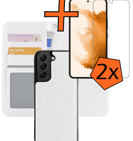 Nomfy Nomfy Samsung Galaxy S22 Hoesje Bookcase Uitneembaar Met 2x Screenprotector - Wit