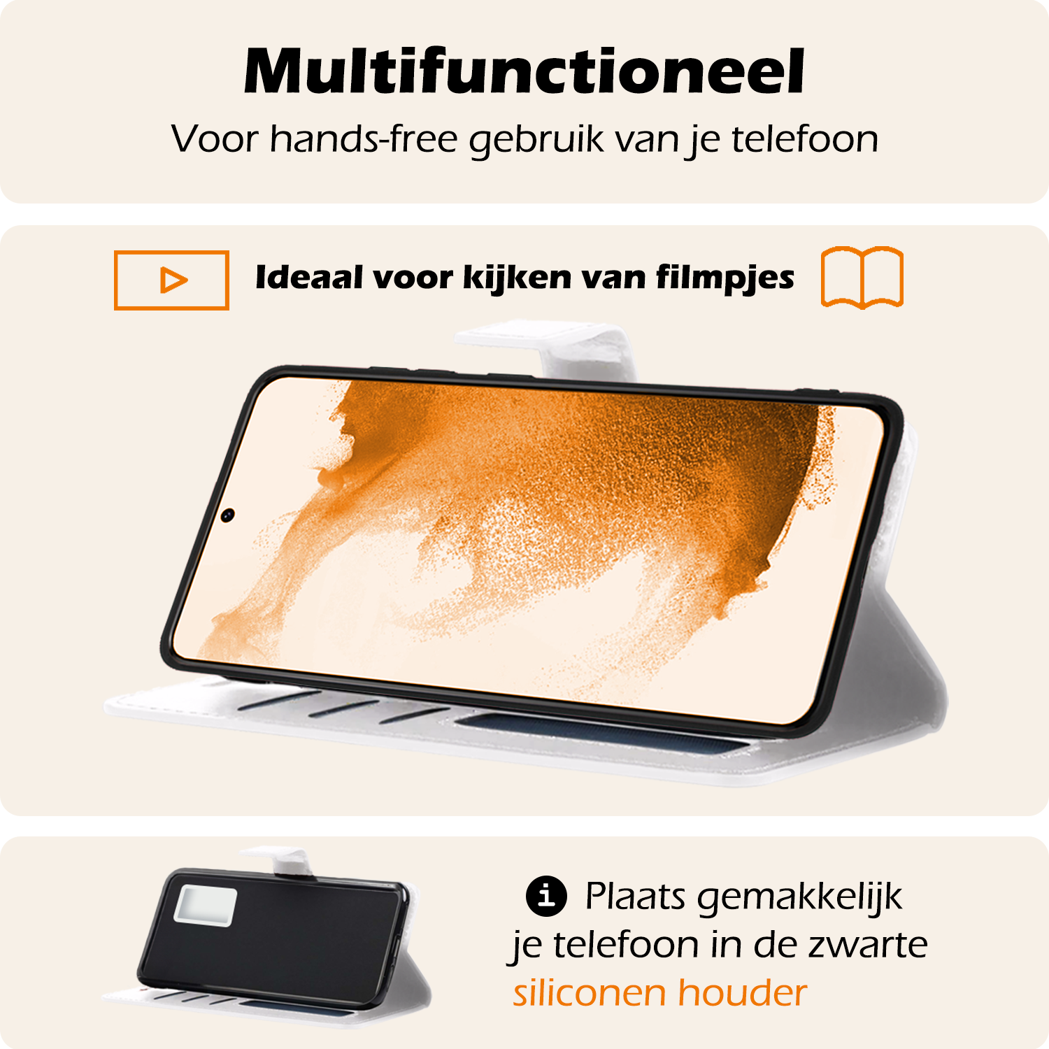 Nomfy Hoesje Geschikt voor <model> Hoesje 2-in-1 Bookcase Hoes Case Uitneembaar Met 2x Screenprotector - Hoes Geschikt voor <model2> Hoes Cover - <color>