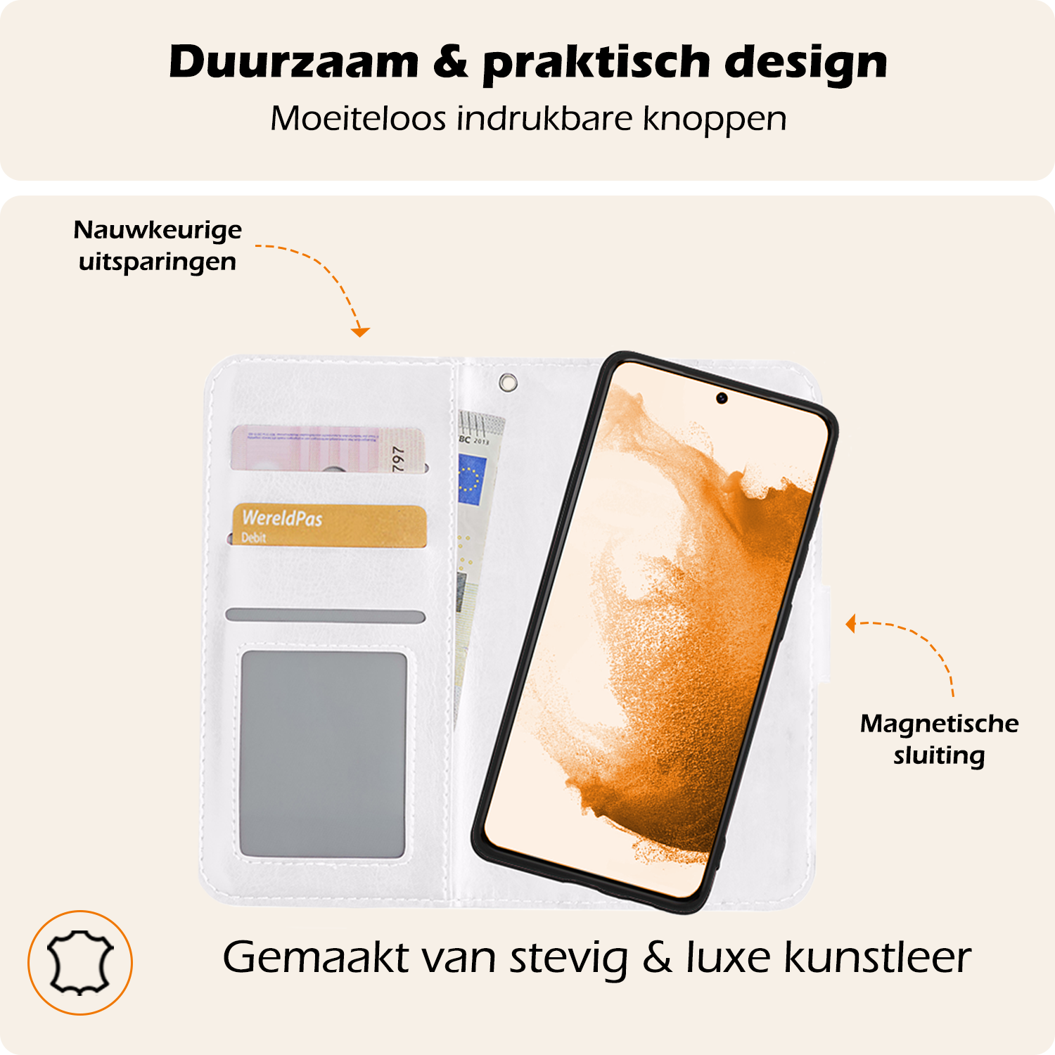 Nomfy Hoesje Geschikt voor <model> Hoesje 2-in-1 Bookcase Hoes Case Uitneembaar Met Screenprotector - Hoes Geschikt voor <model2> Hoes Cover - <color>