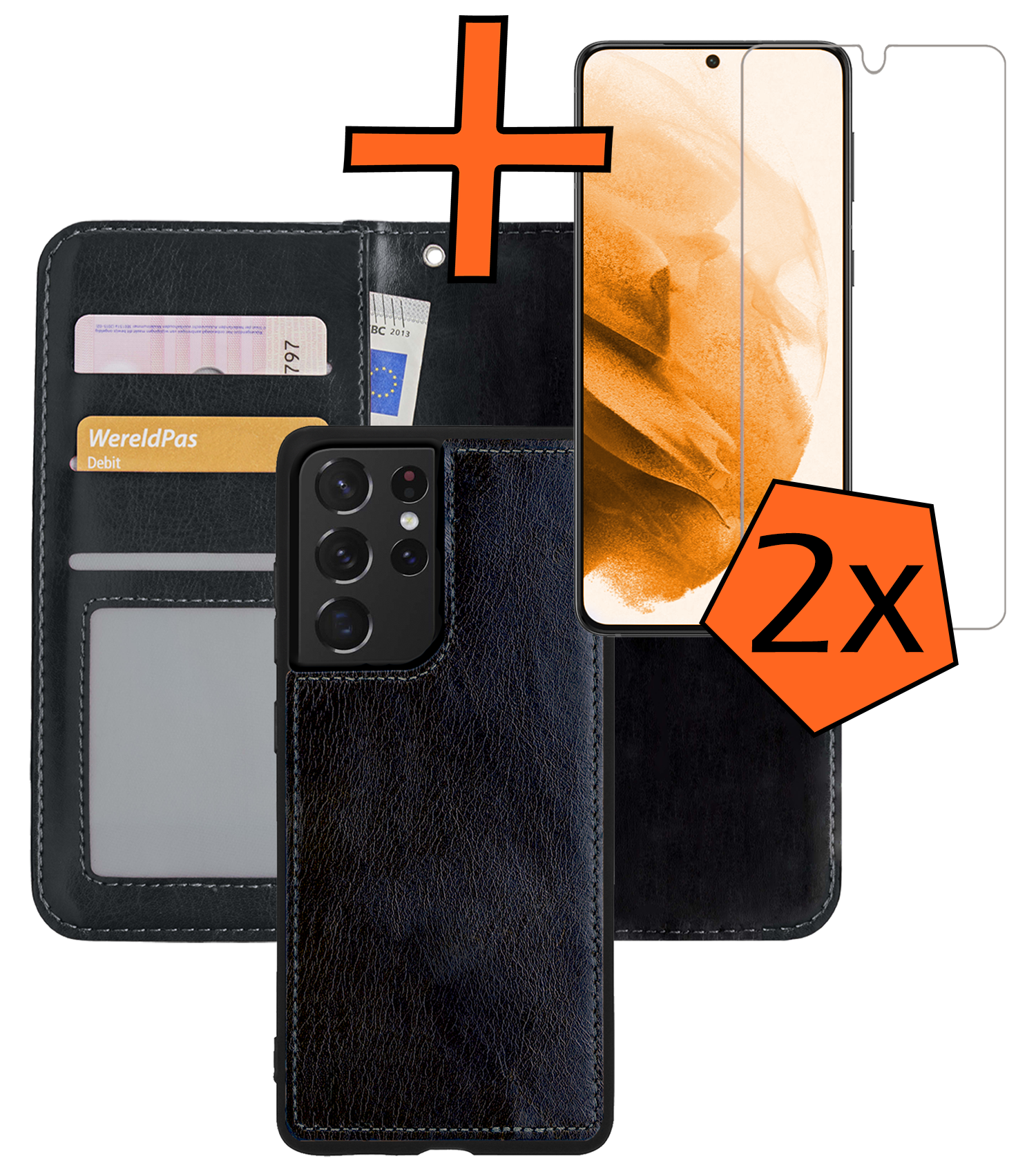 Nomfy Hoesje Geschikt voor <model> Hoesje 2-in-1 Bookcase Hoes Case Uitneembaar Met 2x Screenprotector - Hoes Geschikt voor <model2> Hoes Cover - <color>