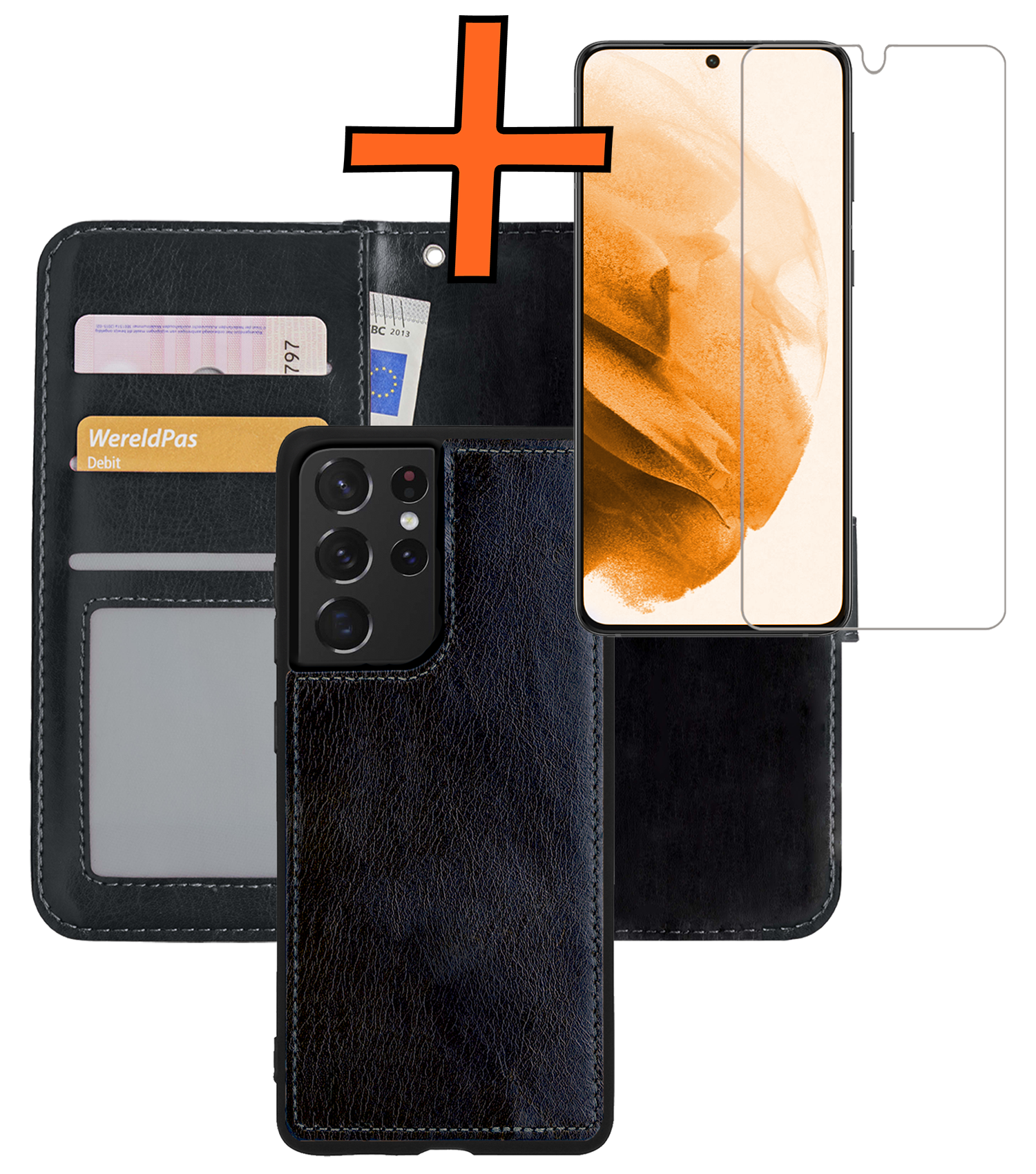 Nomfy Hoesje Geschikt voor <model> Hoesje 2-in-1 Bookcase Hoes Case Uitneembaar Met Screenprotector - Hoes Geschikt voor <model2> Hoes Cover - <color>