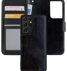 Nomfy Nomfy Samsung Galaxy S21 Ultra Hoesje Bookcase Uitneembaar - Zwart