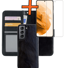 Nomfy Nomfy Samsung Galaxy S21 Plus Hoesje Bookcase Uitneembaar Met Screenprotector - Zwart